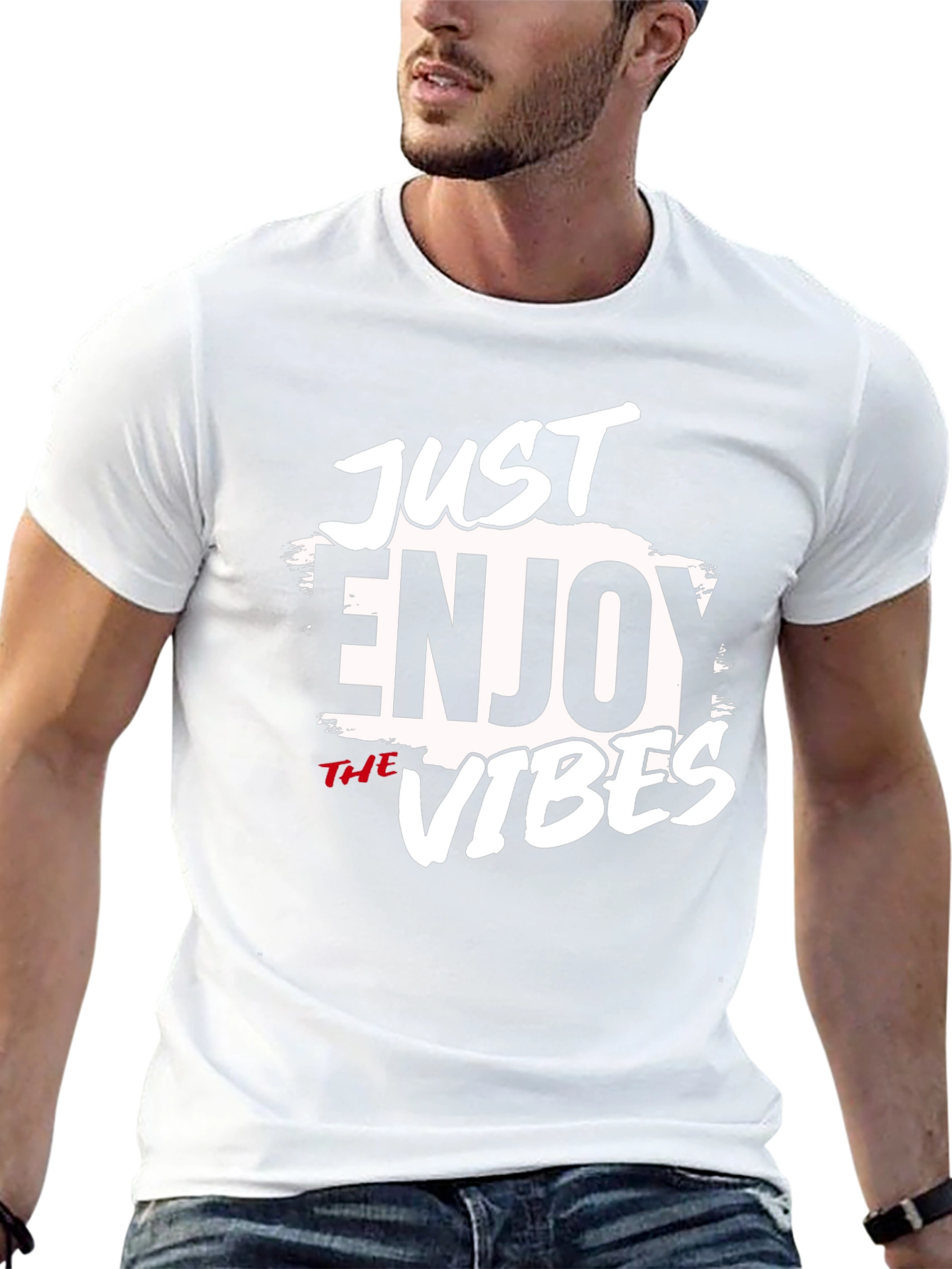 Just Enjoy The Vibes Black Graphic Tee
