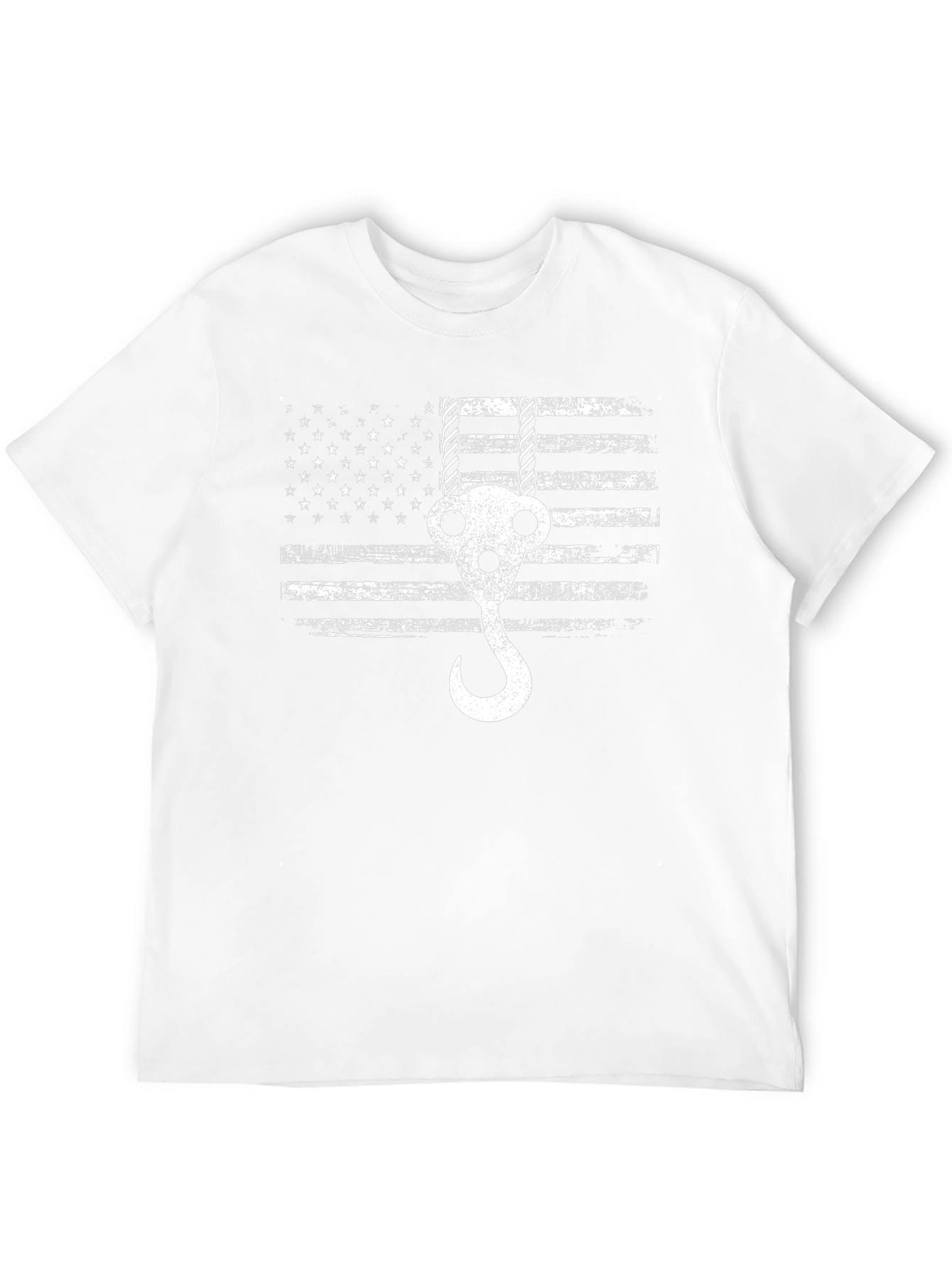 American Flag Crane Hook T-Shirt