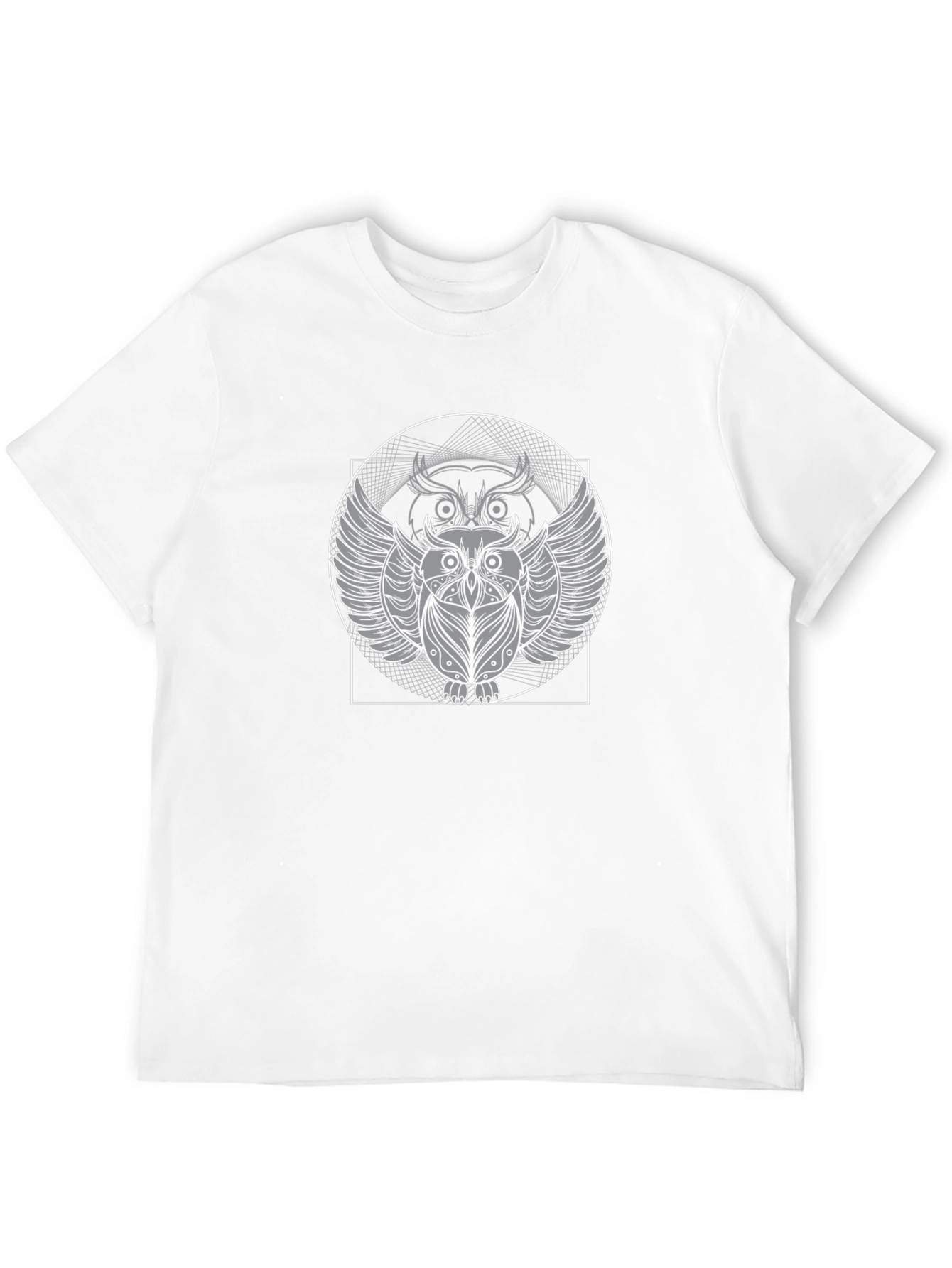 Geometric Owl Graphic Black T-Shirt