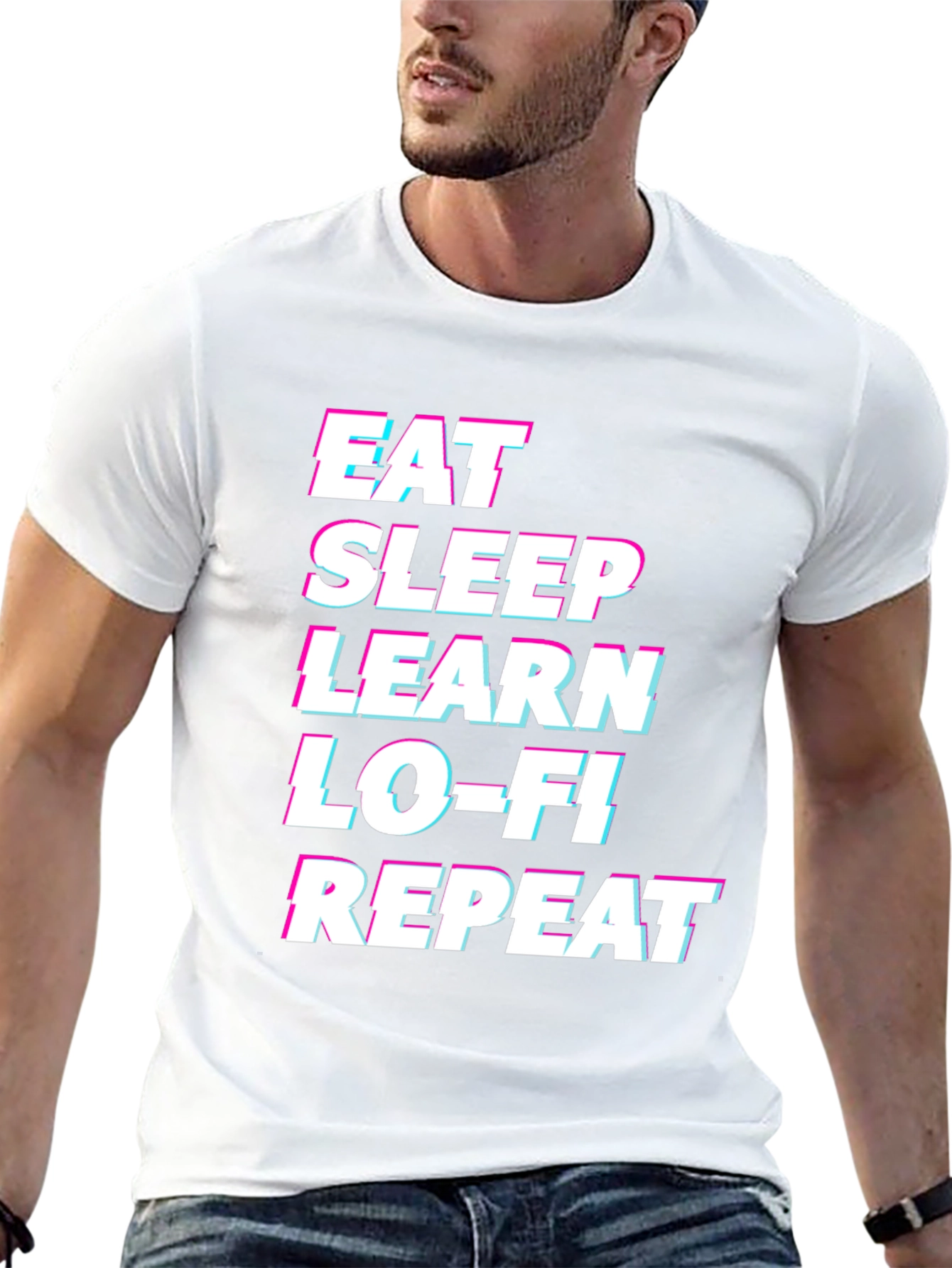 Eat Sleep Learn Lo-Fi Repeat Graphic Tee