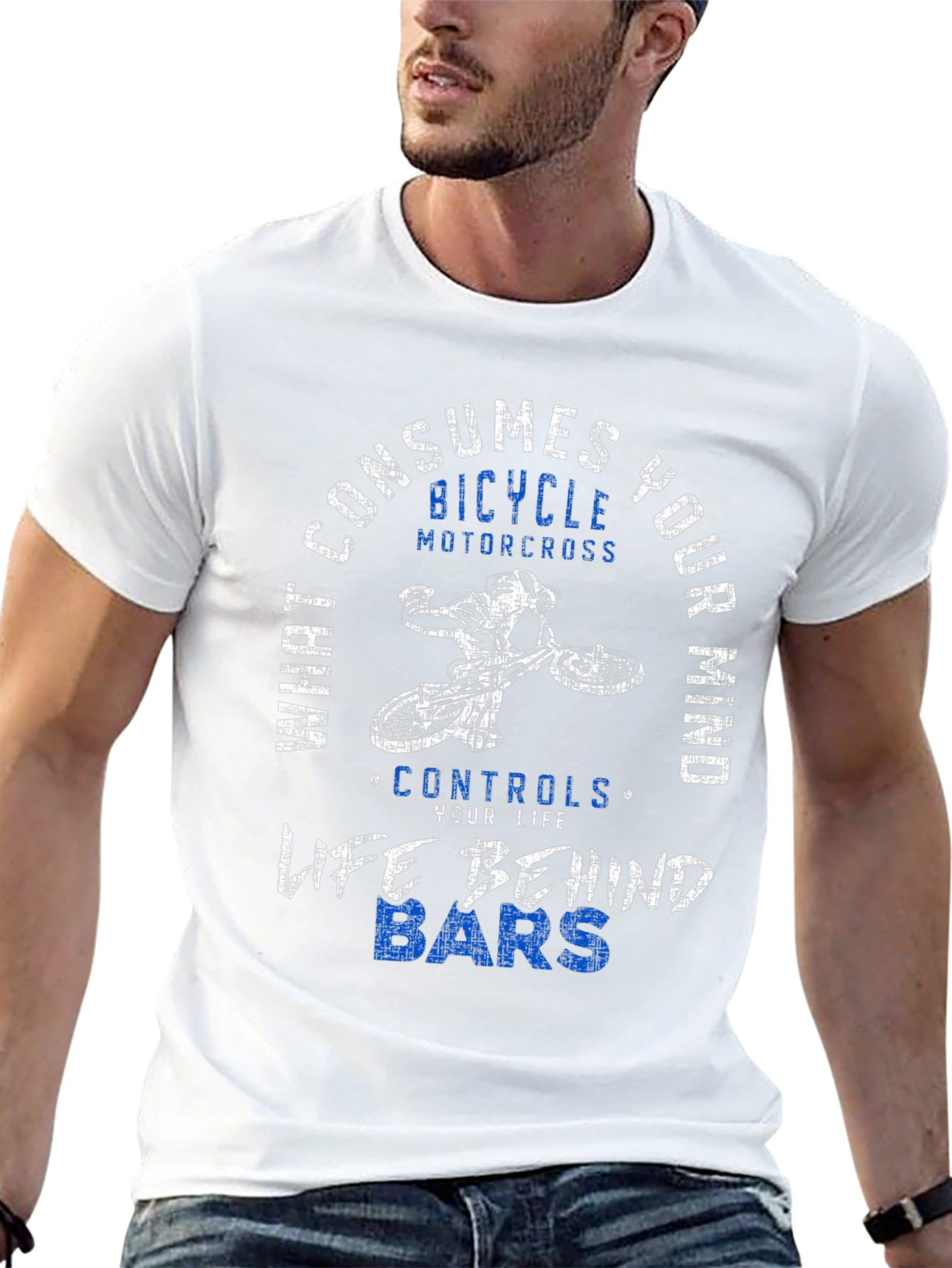 Bicycle Motocross T-Shirt - Life Behind Bars Graphic Tee