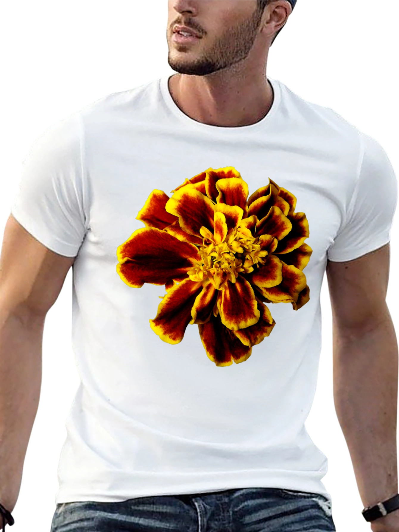 Floral Print T-Shirt - Bold Flower Design