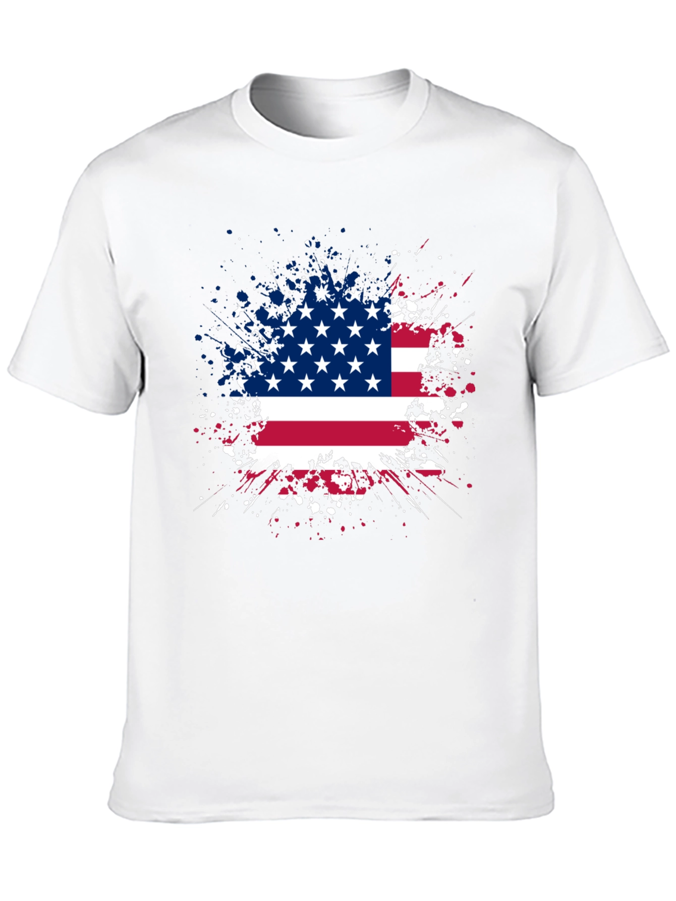 American Flag Splatter Graphic T-Shirt