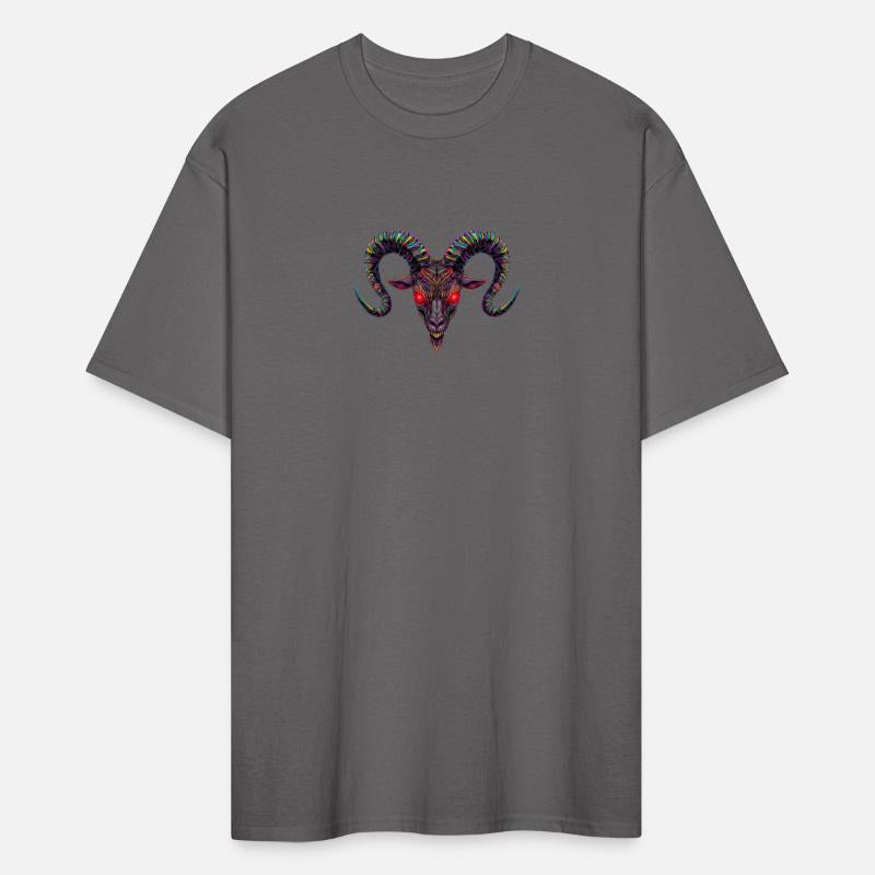 Psychedelic Demon Head with Spiral Horns