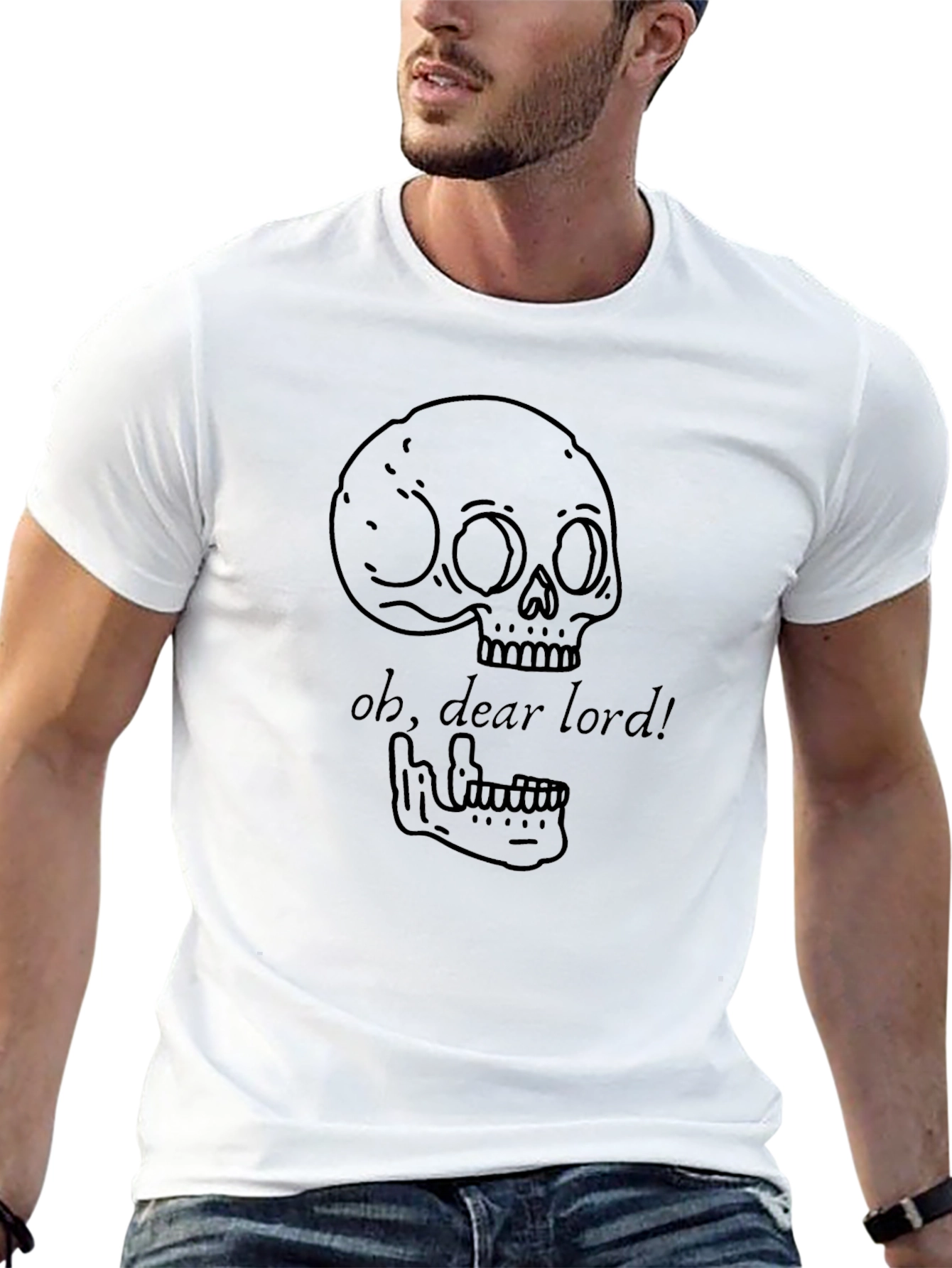 Skull Oh Dear Lord! Graphic Black Tee