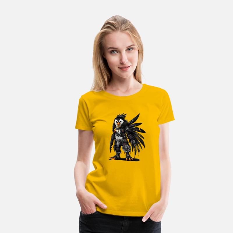Punkrock Penguin with large feathers
