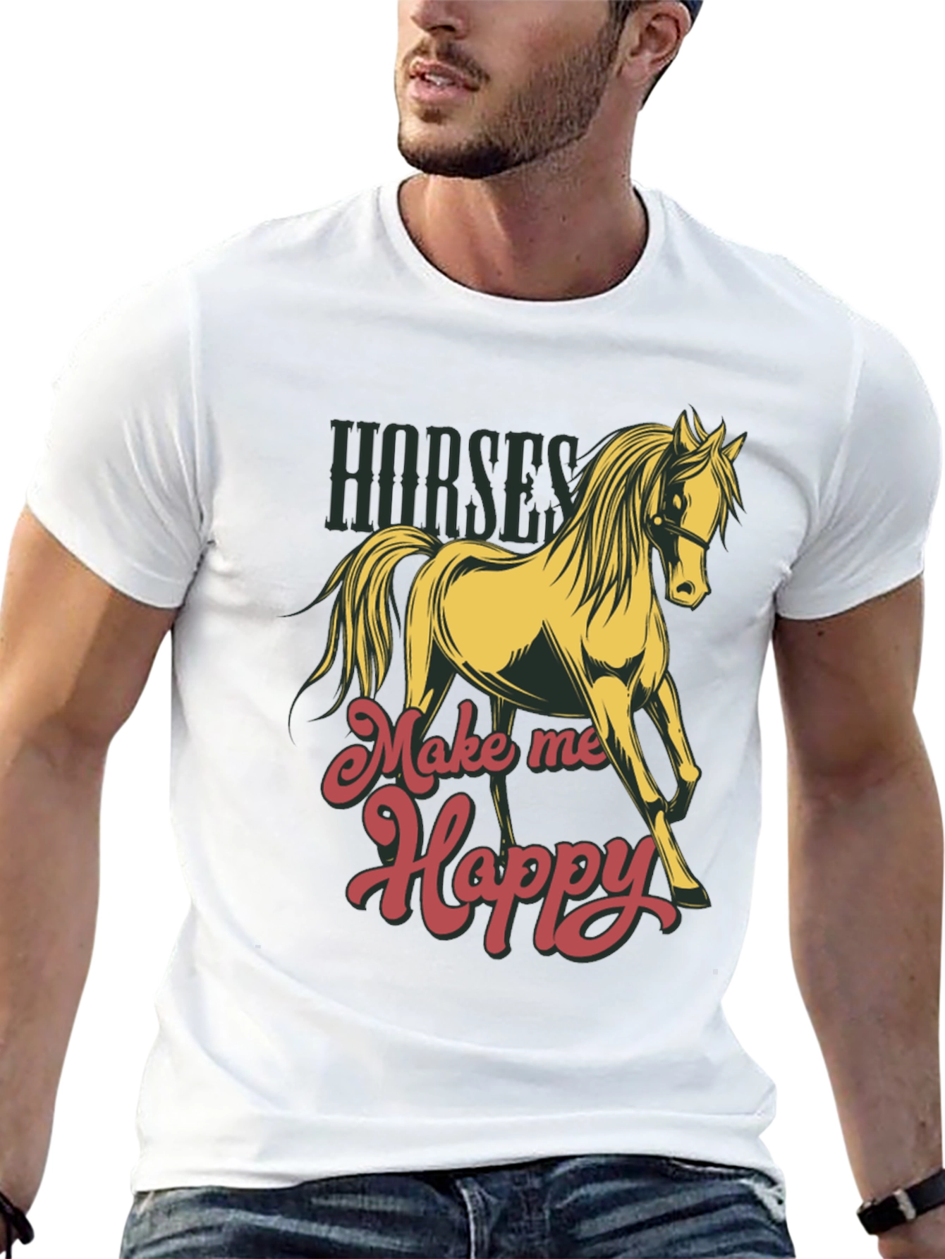 Horses Make Me Happy T-Shirt