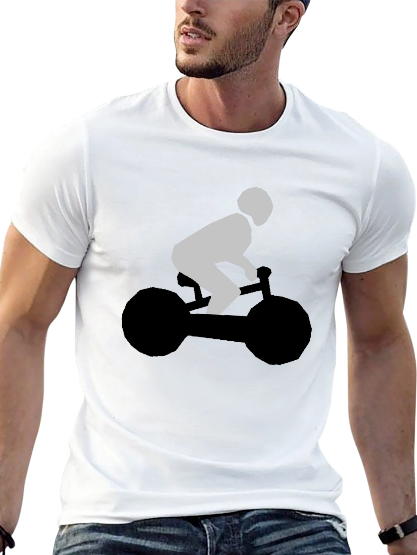Cool Biker Graphic Tee - Stylish Black T-Shirt