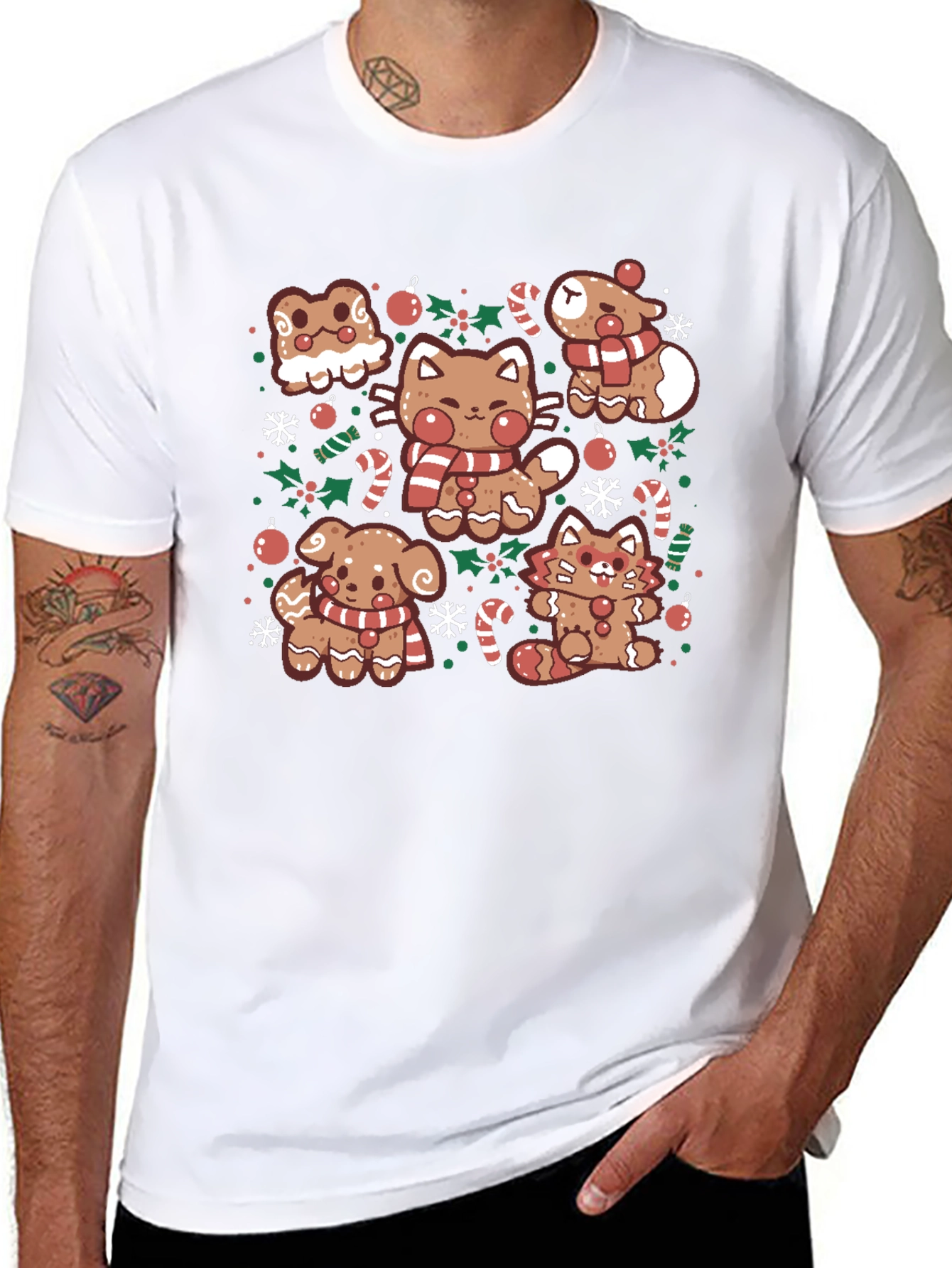 Gingerbread Animal Christmas T-Shirt