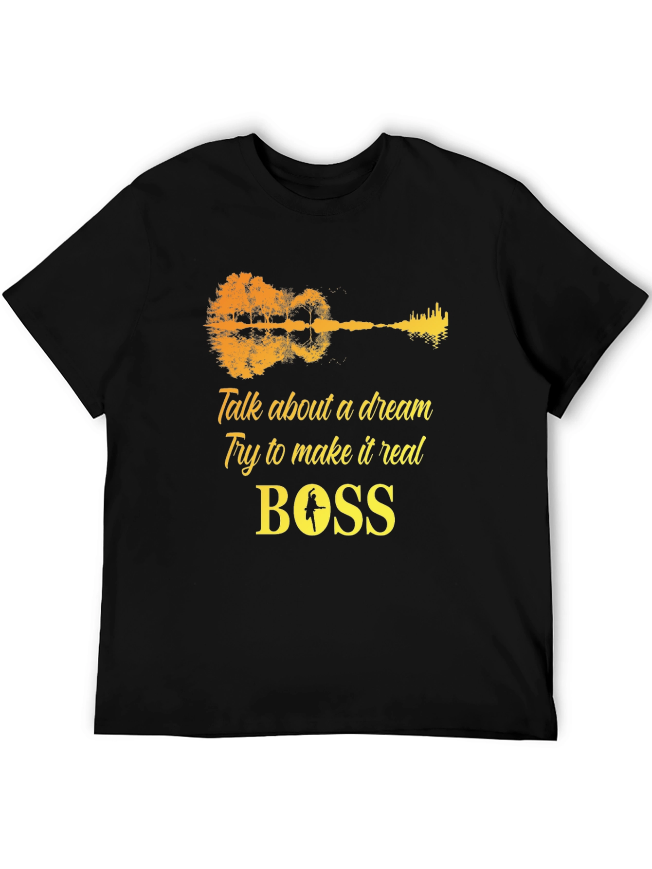 Dream Guitar T-Shirt - Black Cotton Graphic Tee