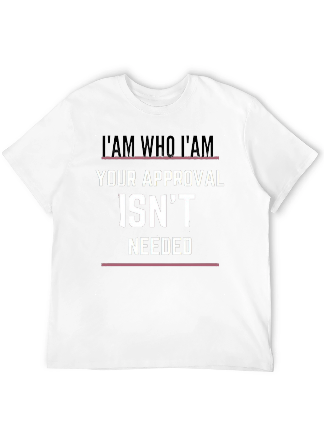 I AM WHO I AM Slogan Graphic Black T-Shirt