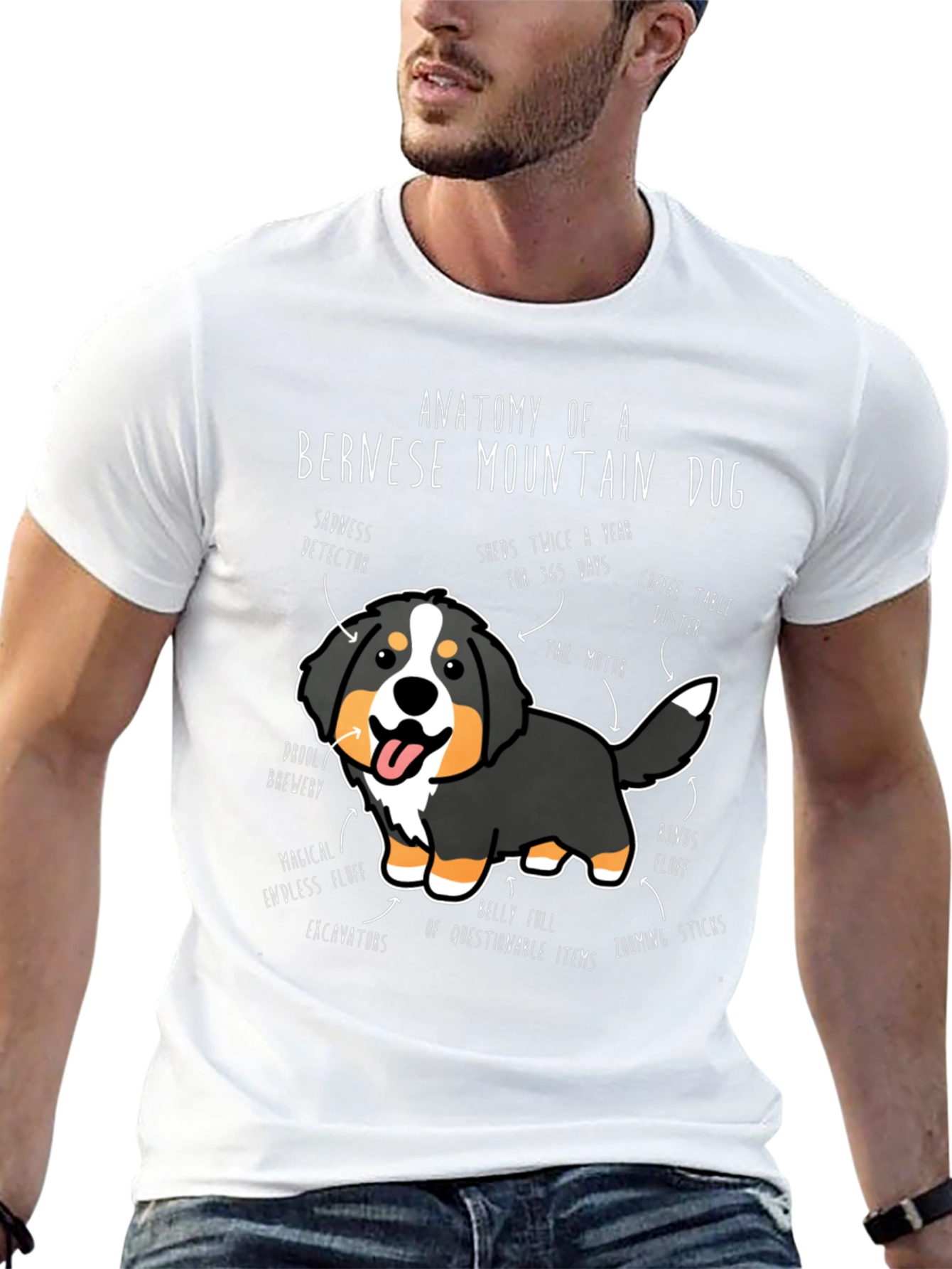 Bernese Mountain Dog Anatomy Funny T-Shirt