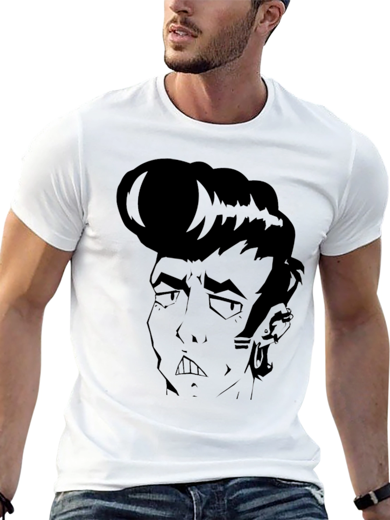 Cool Cartoon Character Graphic Black T-Shirt