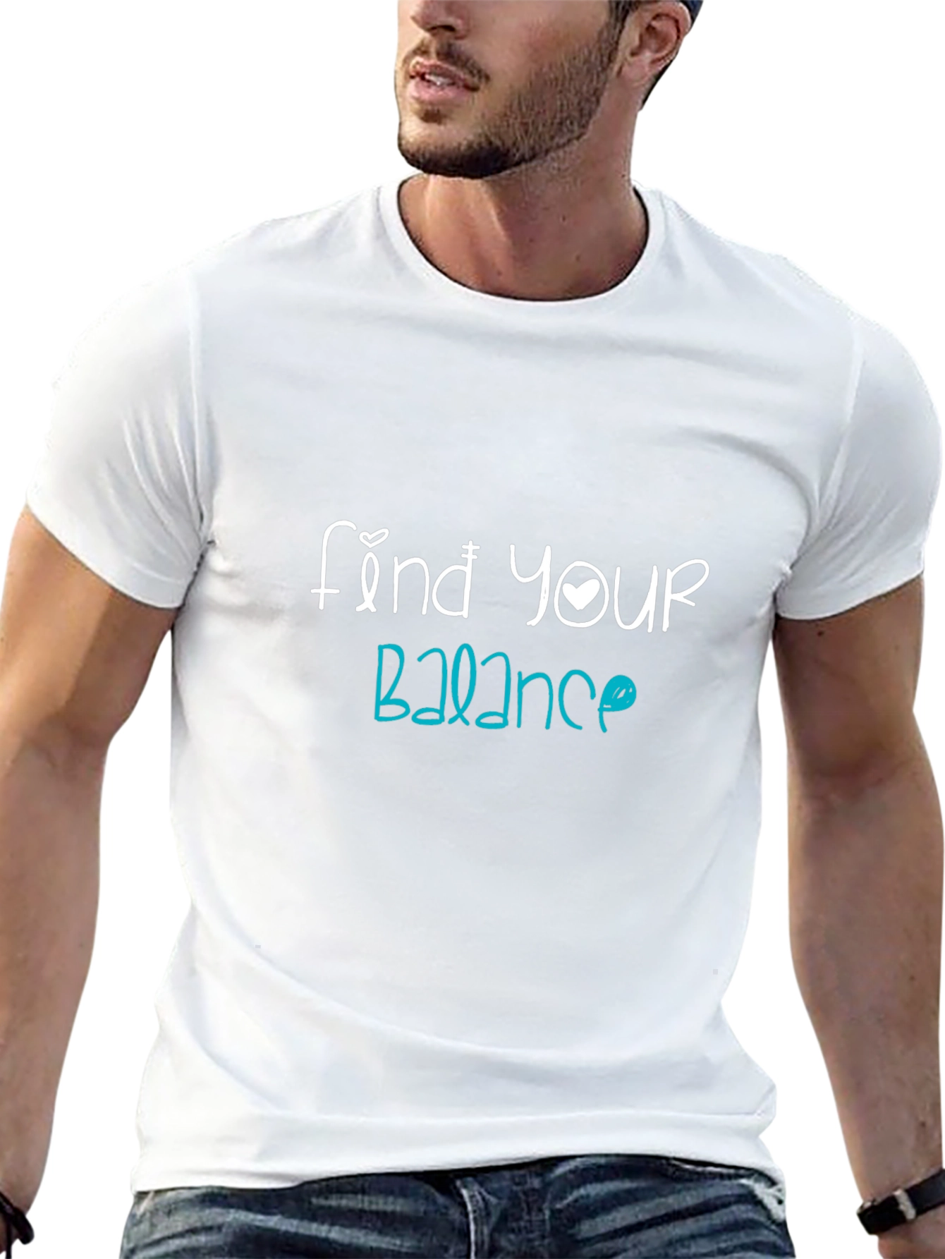 Find Your Balance Graphic Tee - Black Cotton Blend