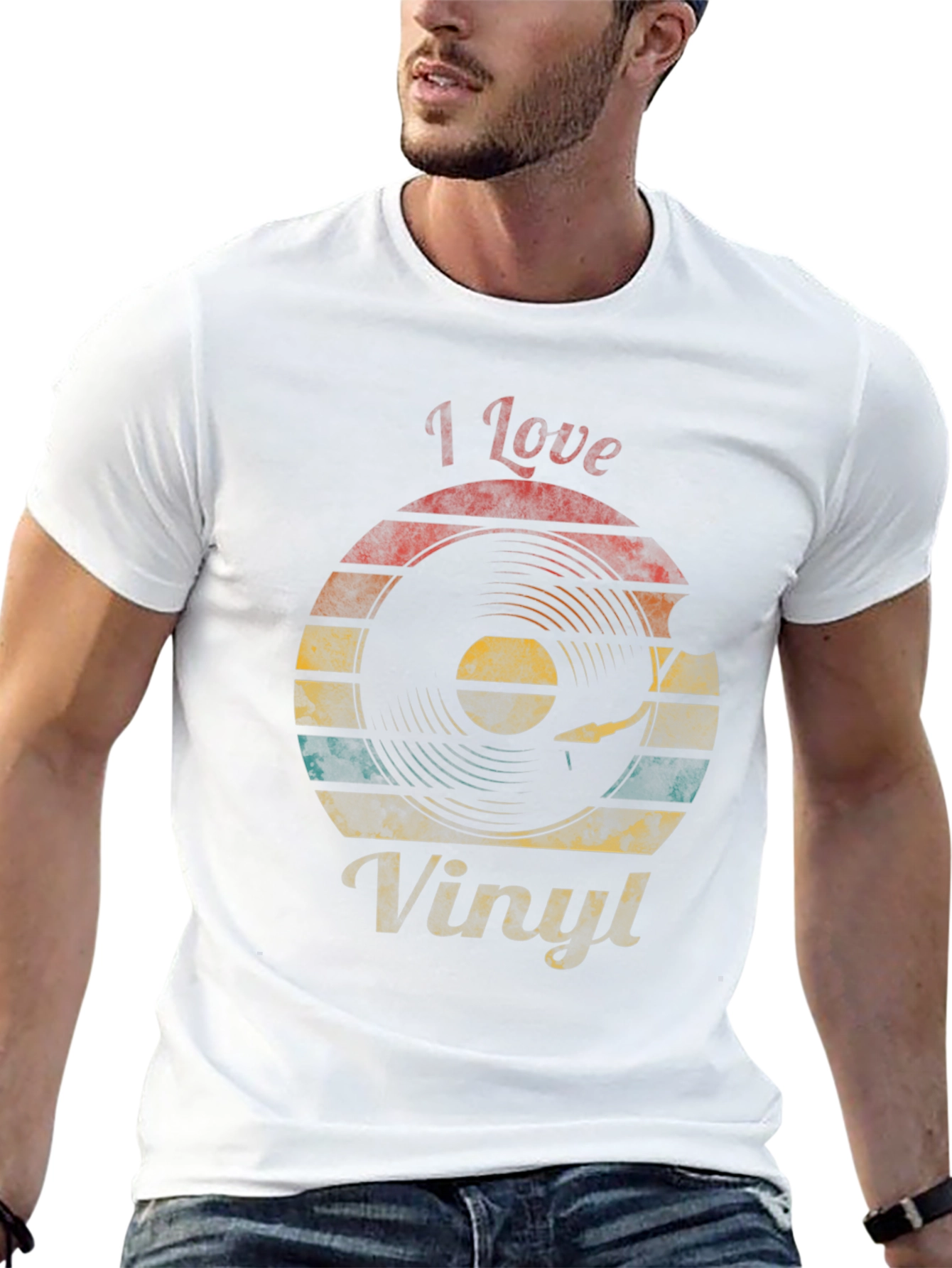 I Love Vinyl Retro Graphic T-Shirt