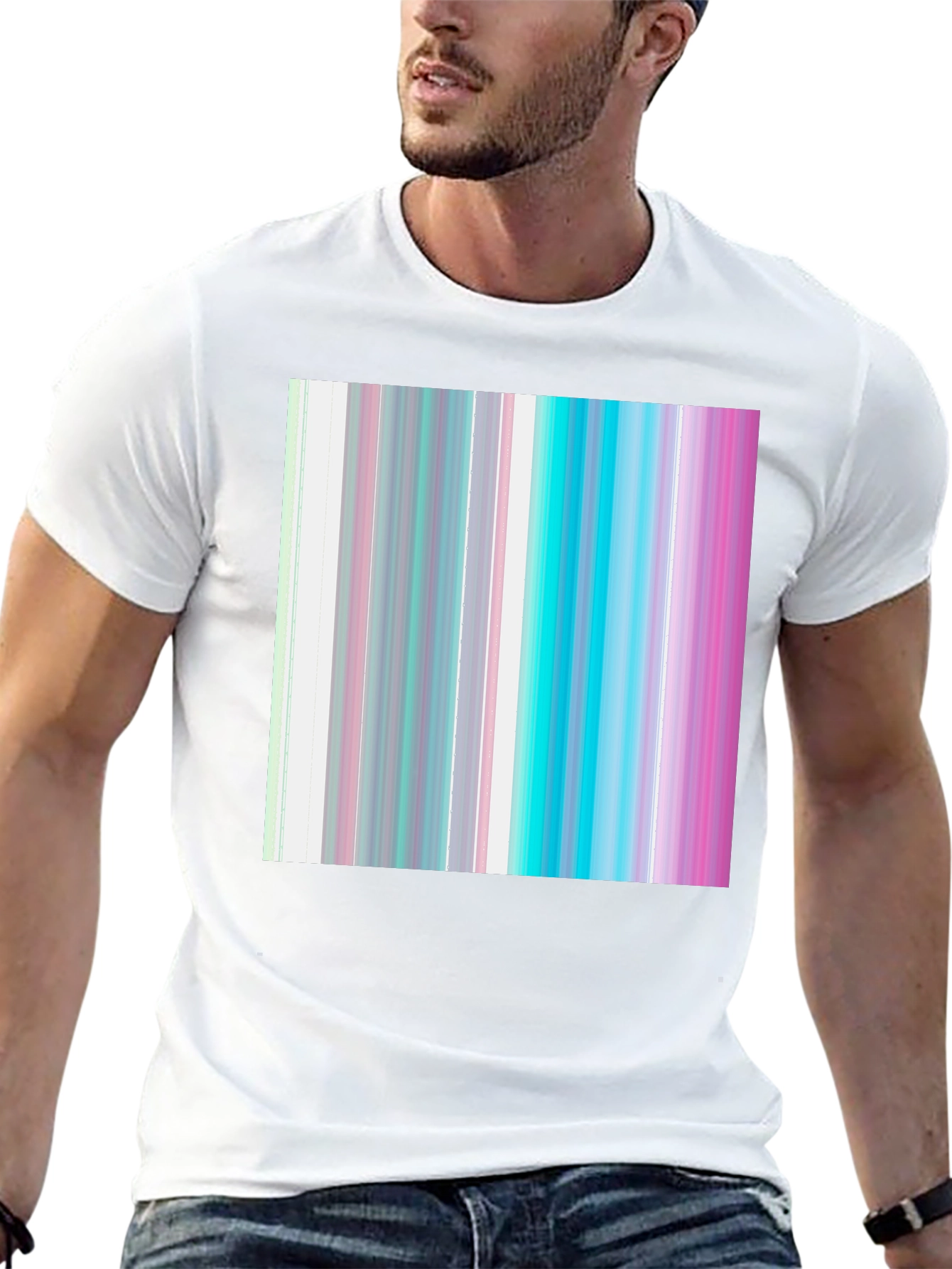 Vaporwave Stripes T-Shirt - Cool Graphic Tee