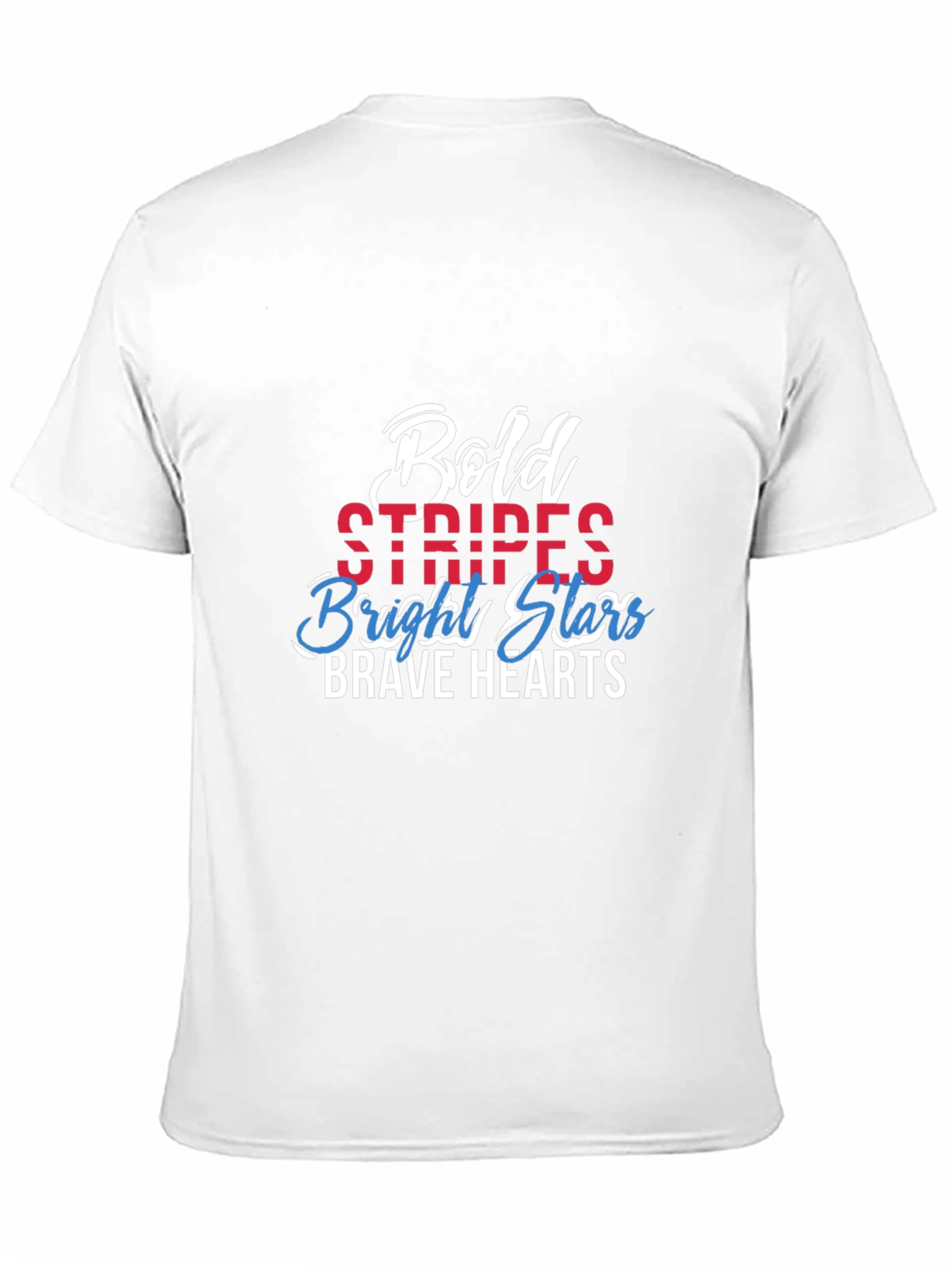 Bold Stripes Stars Hearts Graphic Tee - Patriotic Pride