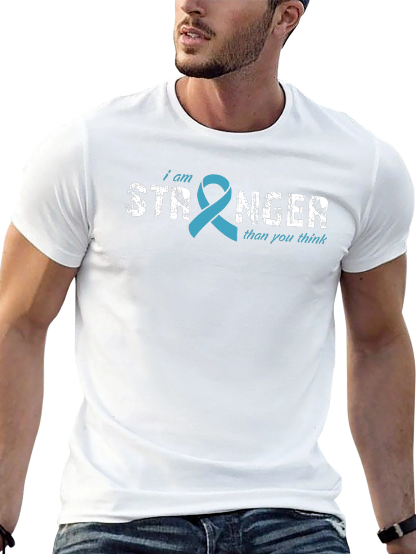 I am Stronger Ribbon T-Shirt - Teal Awareness