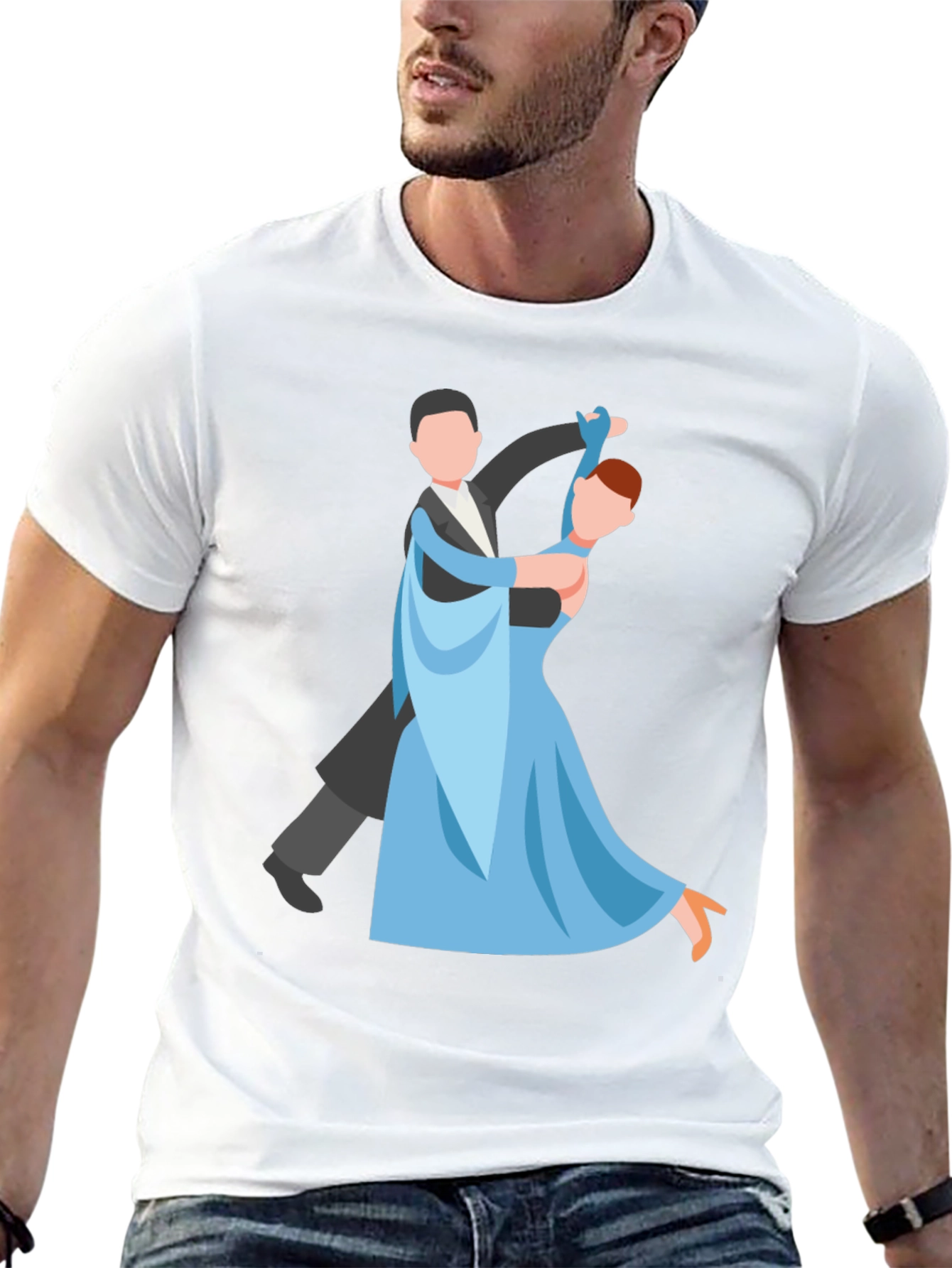 Dancing Couple Graphic Tee - Black Cotton T-Shirt