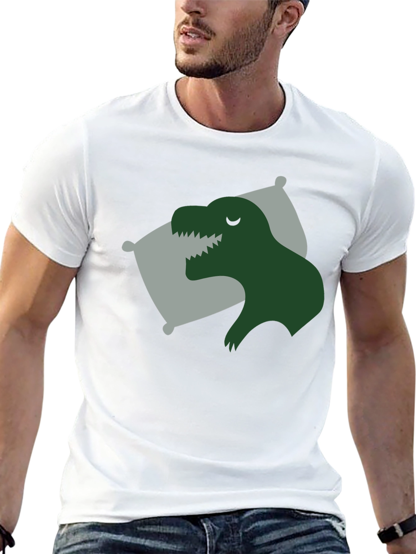 Sleeping Dino T-Shirt - Black Relaxed Fit