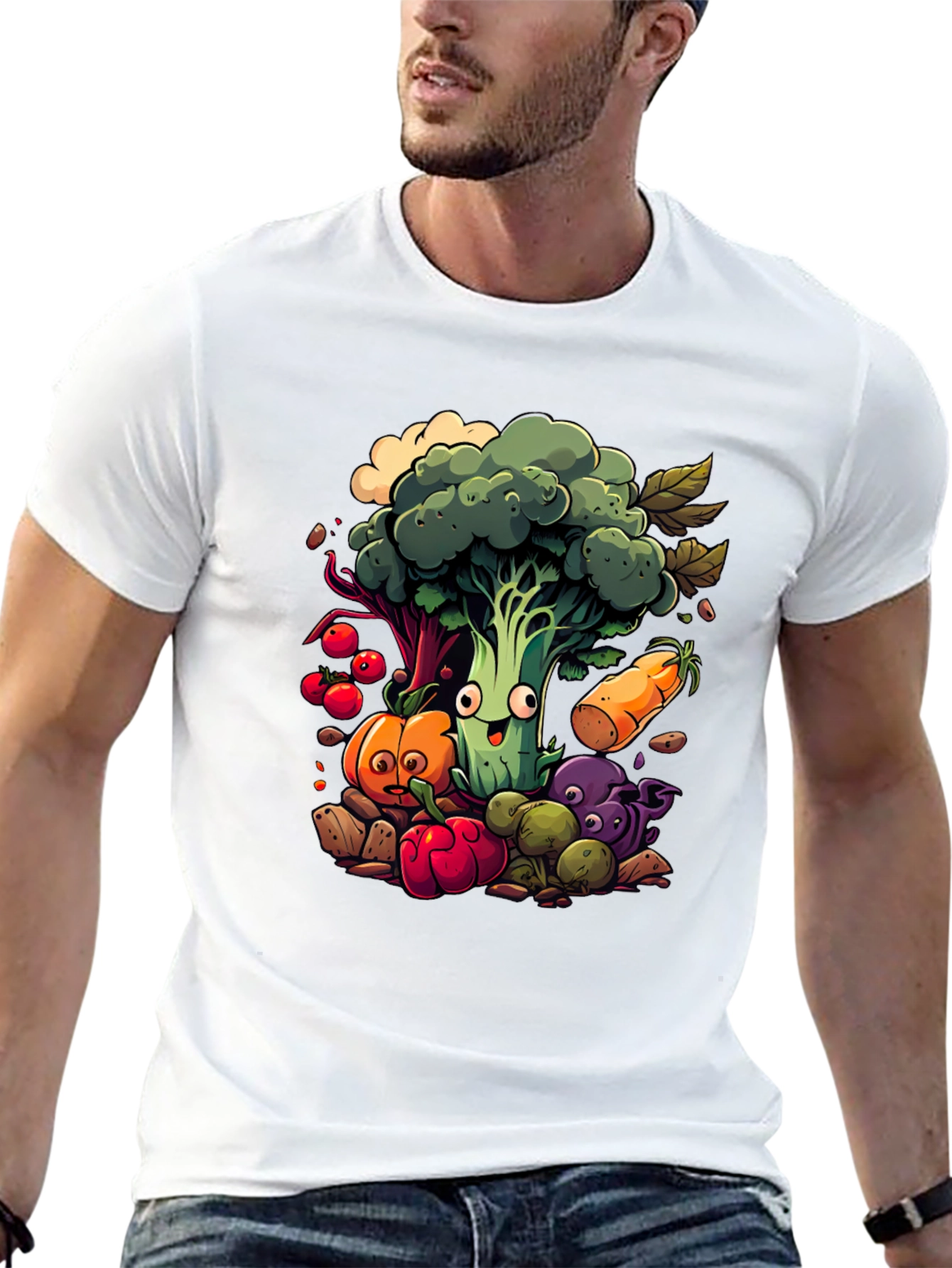 Vegetable Cartoon Graphic Tee