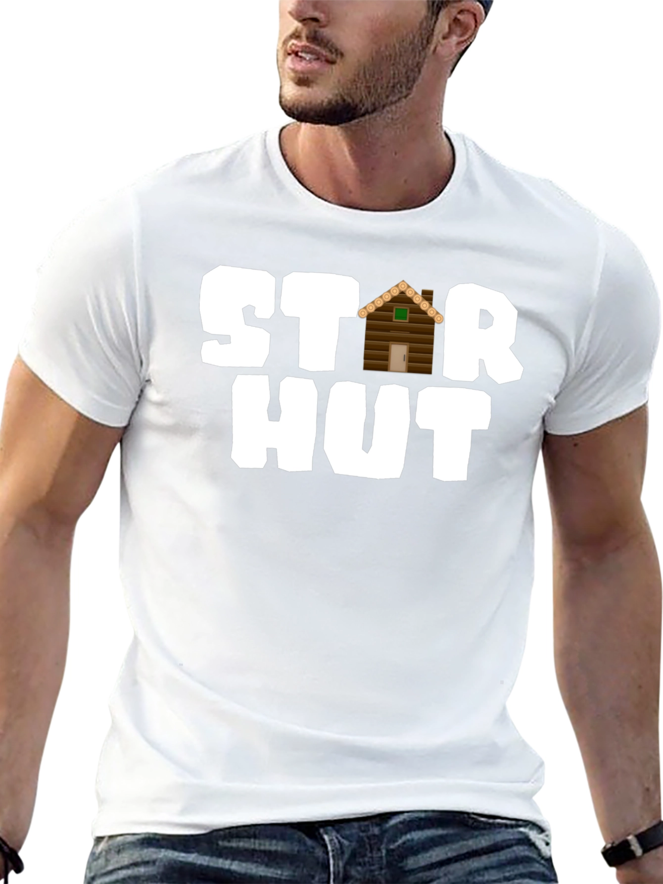 Star Hut Black Graphic T-Shirt