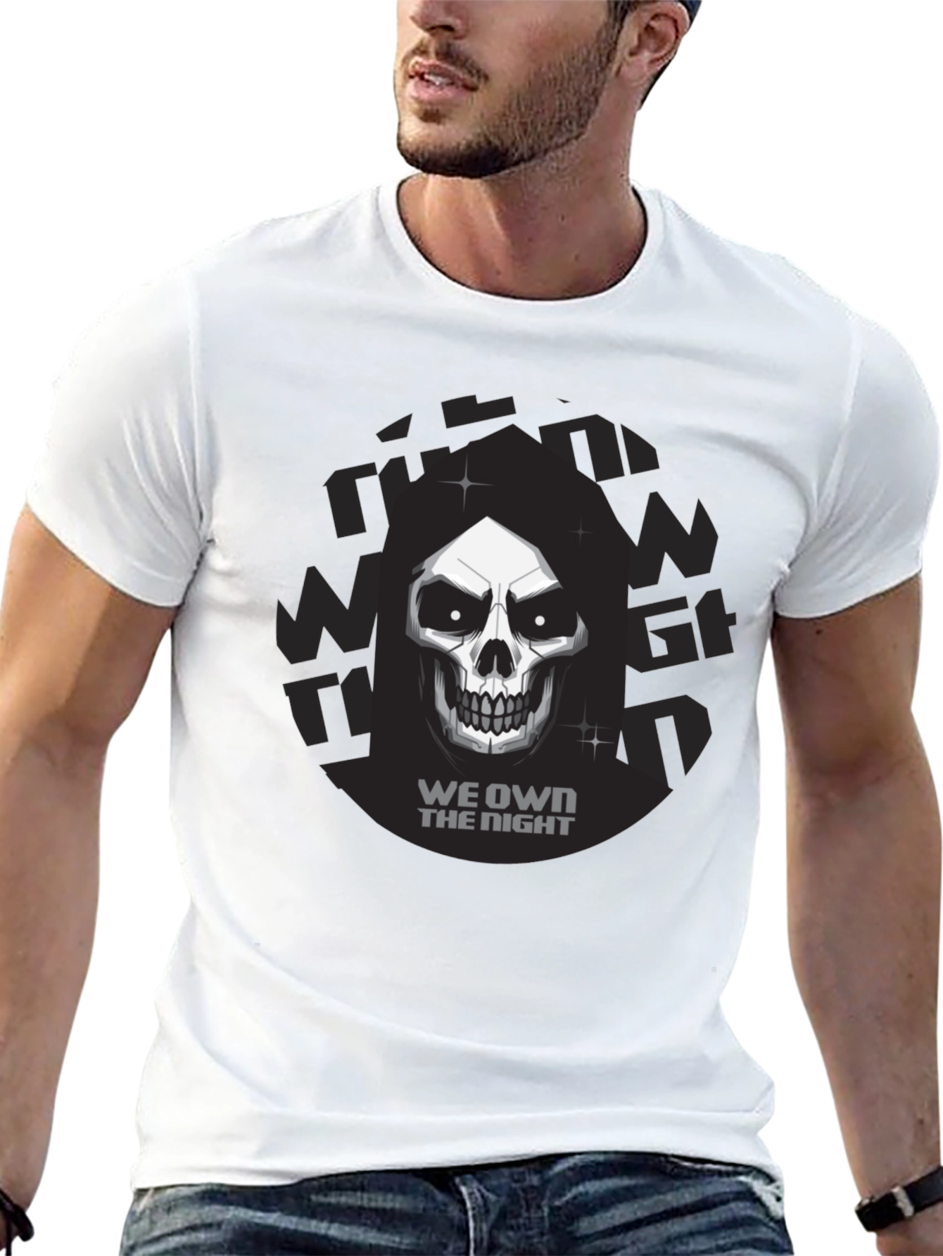 We Own The Night Skull Graphic Tee - Black