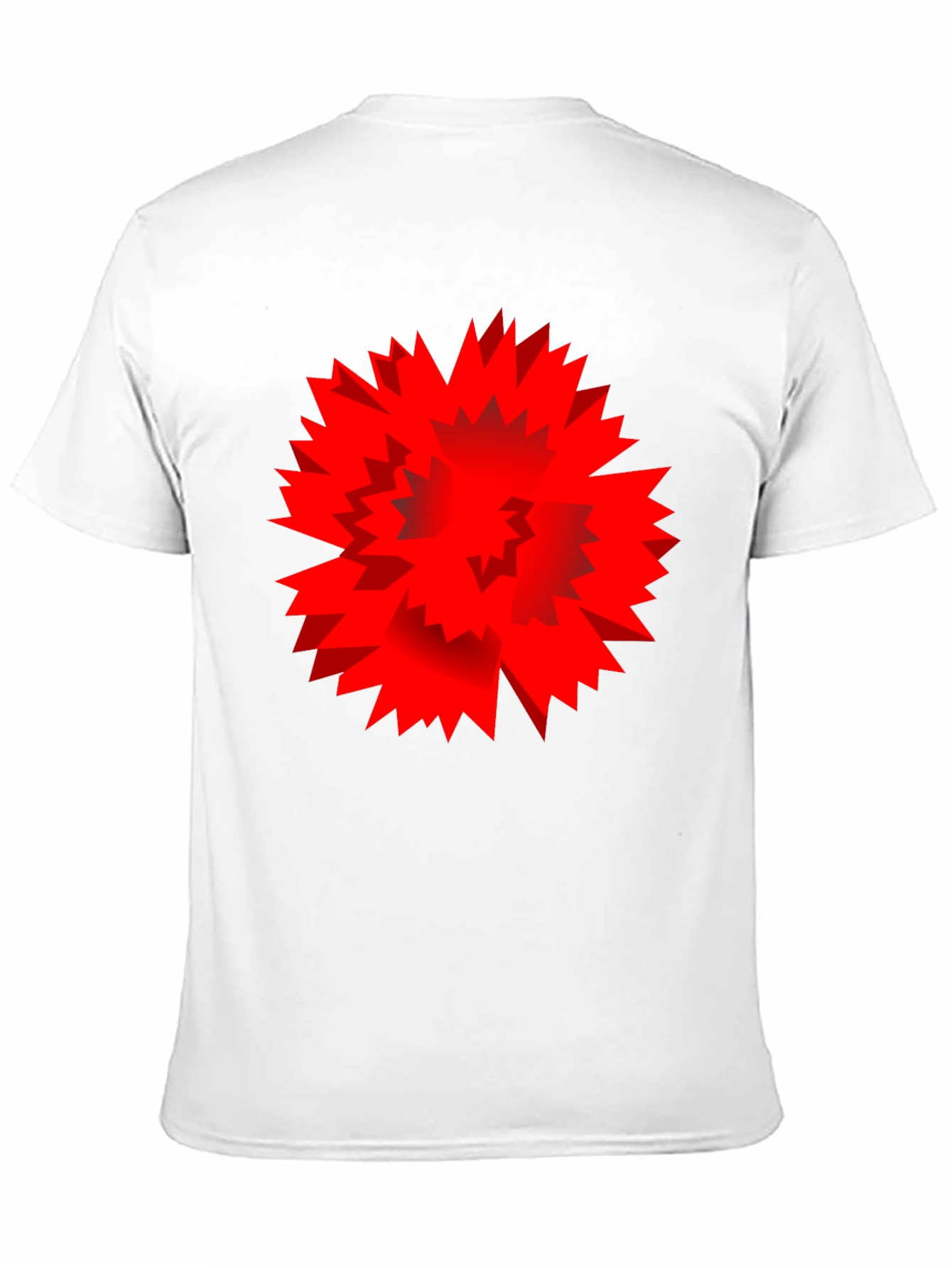 Bold Red Geometric Burst Graphic Print Black T-Shirt