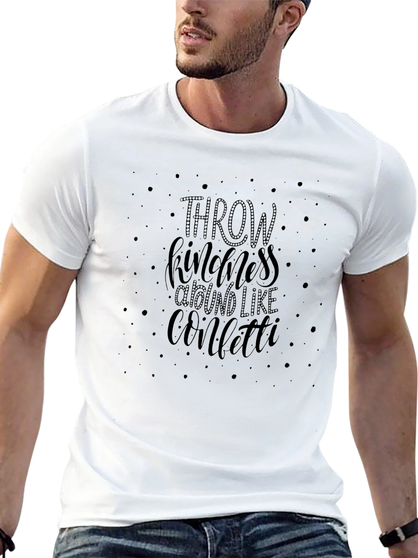 Kindness Confetti Black Graphic Tee