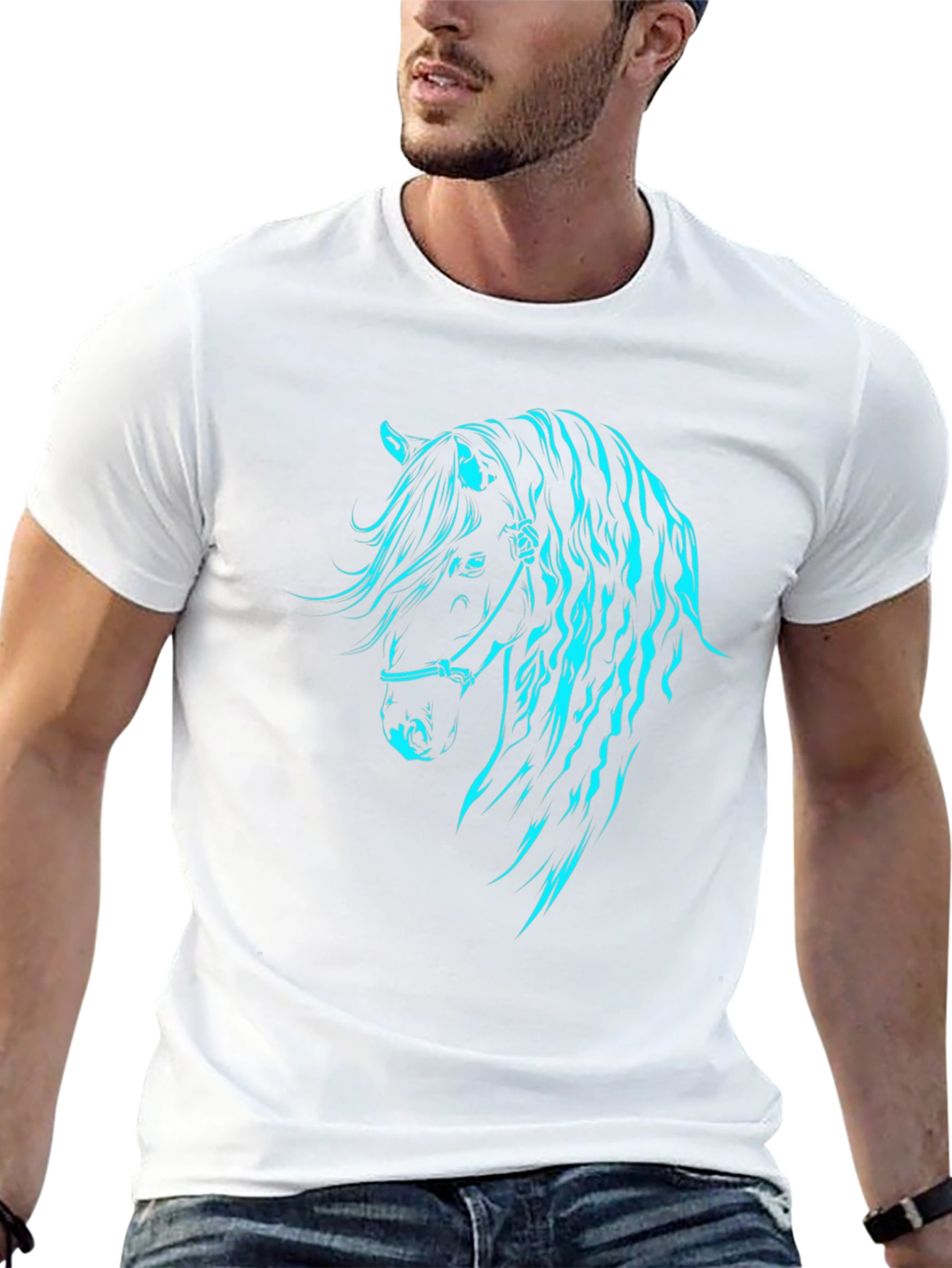 Horse Graphic Tee - Black