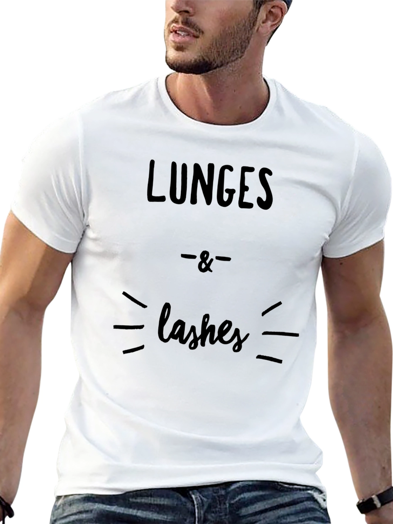 Lunges & Lashes Graphic Tee - Workout Ready!