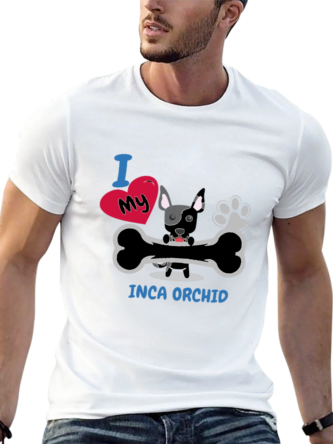I Love My Inca Orchid Dog T-Shirt