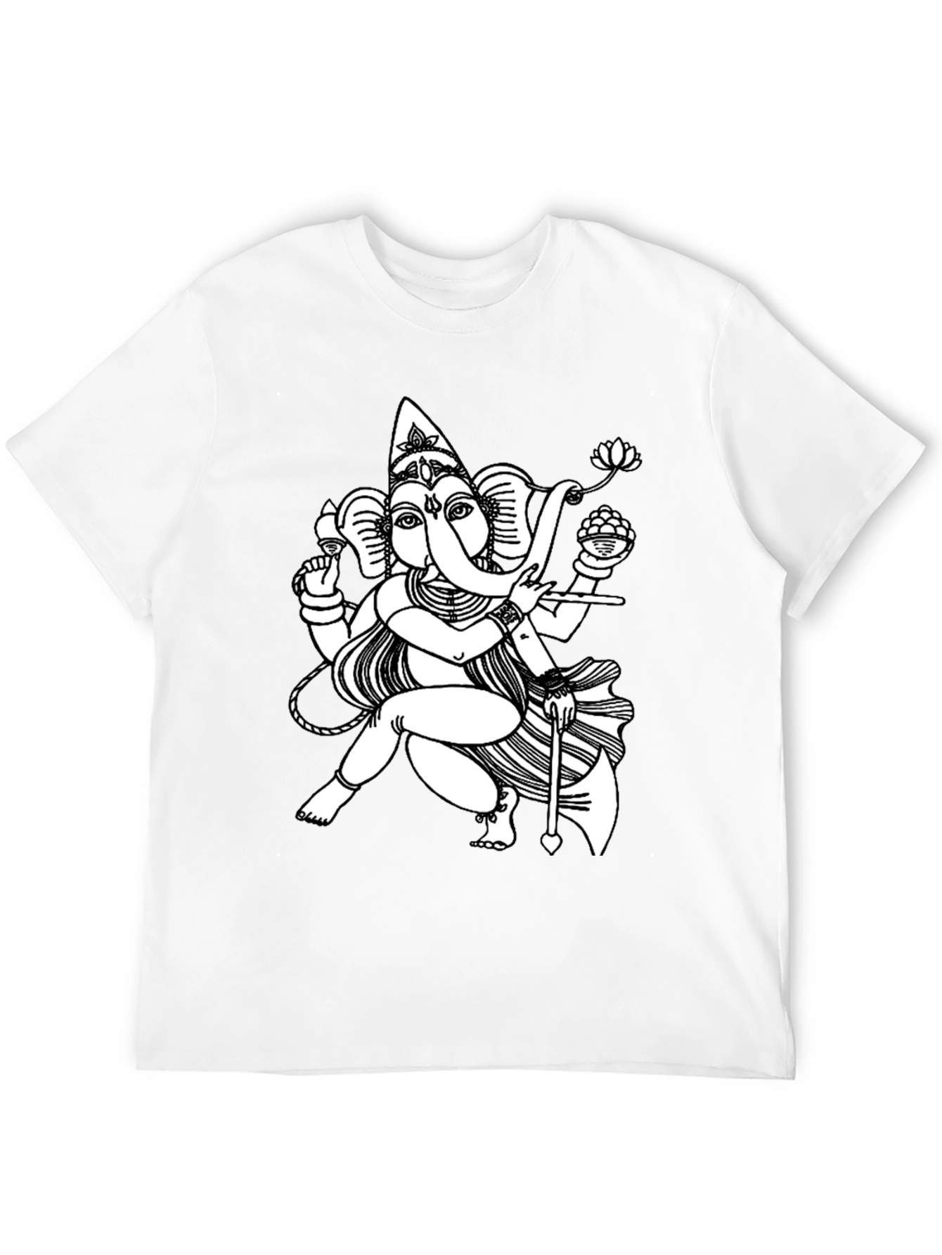 Ganesh Graphic Print Tee - Black Casual Shirt