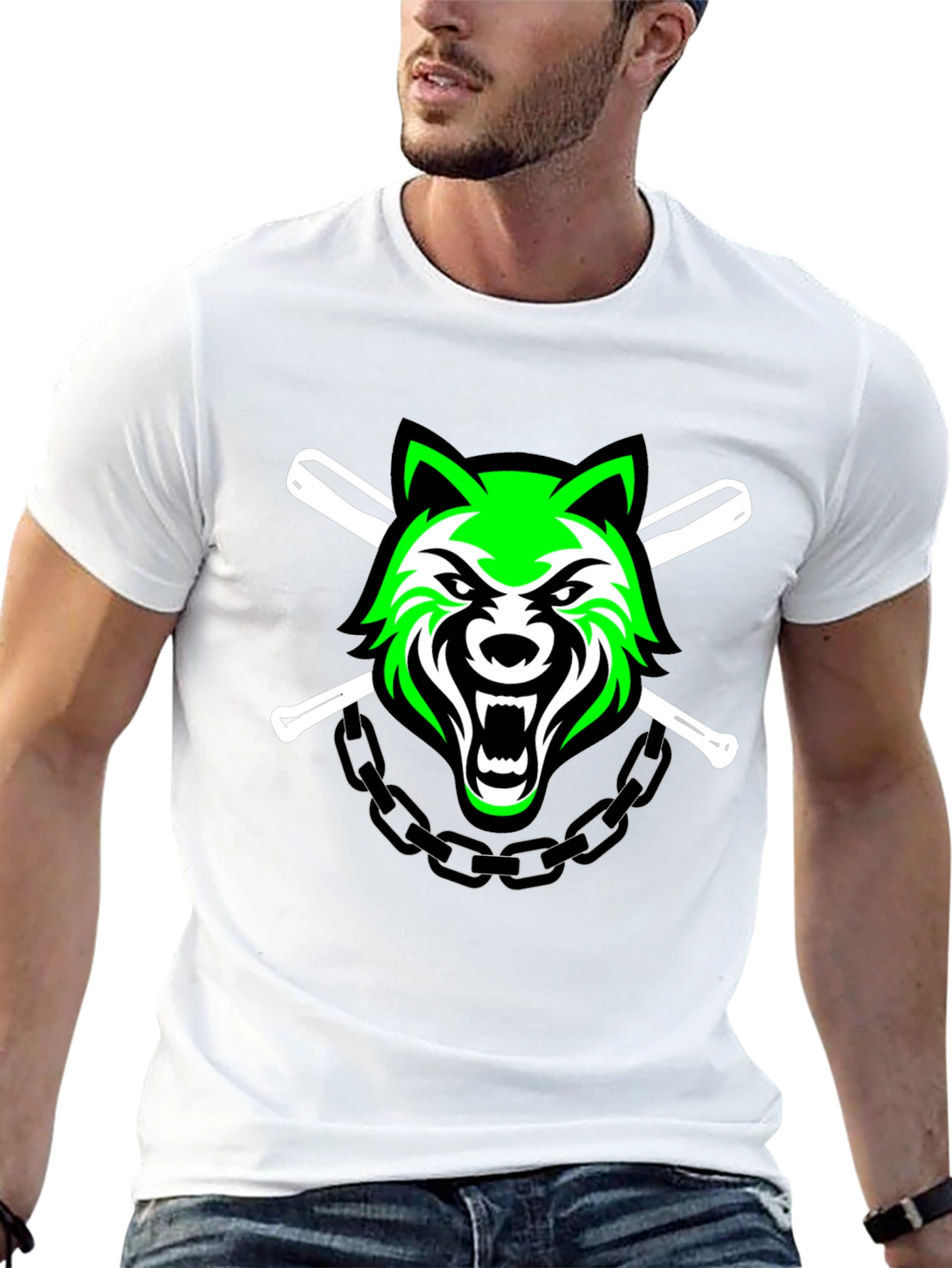 Wolf Baseball T-Shirt: Fierce Design