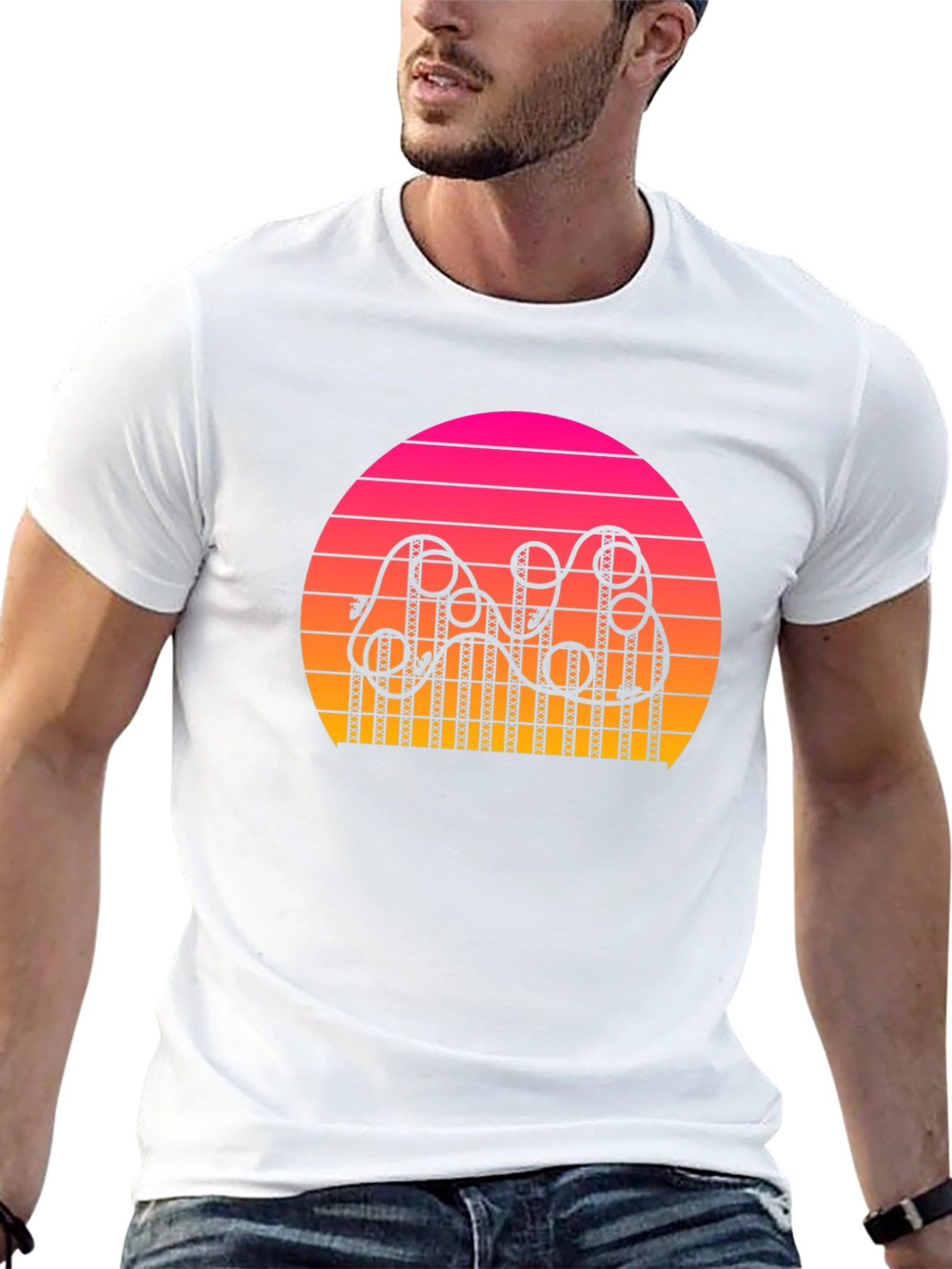 Retro Sunset Rollercoaster T-Shirt
