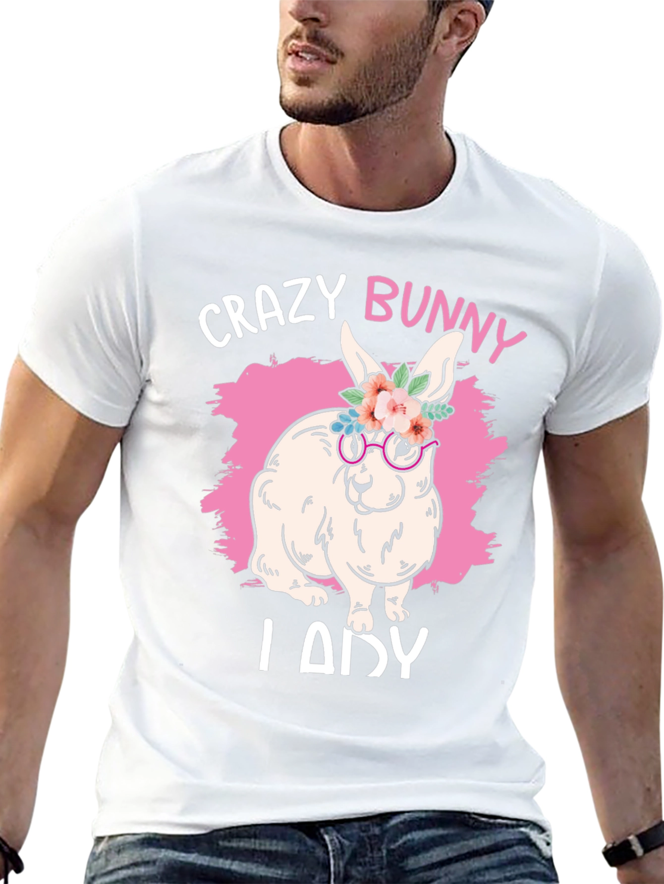 Crazy Bunny Lady T-Shirt - Easter Rabbit Tee