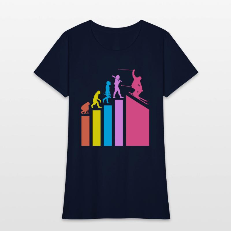 Retro Evolution Ski Skiing Skier