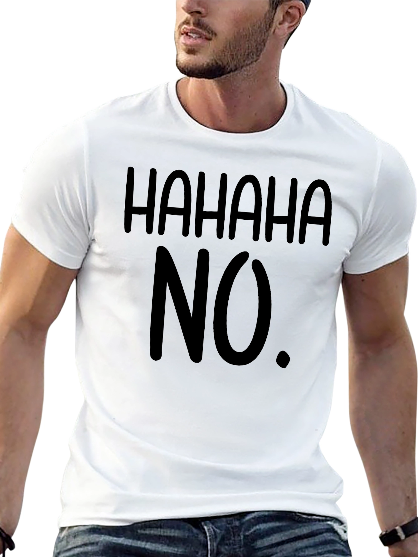 HAHAHA NO. Black Graphic Tee