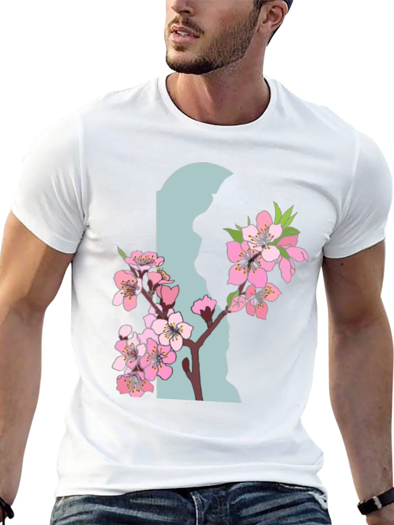Floral State Graphic Tee - Trendy Black Shirt