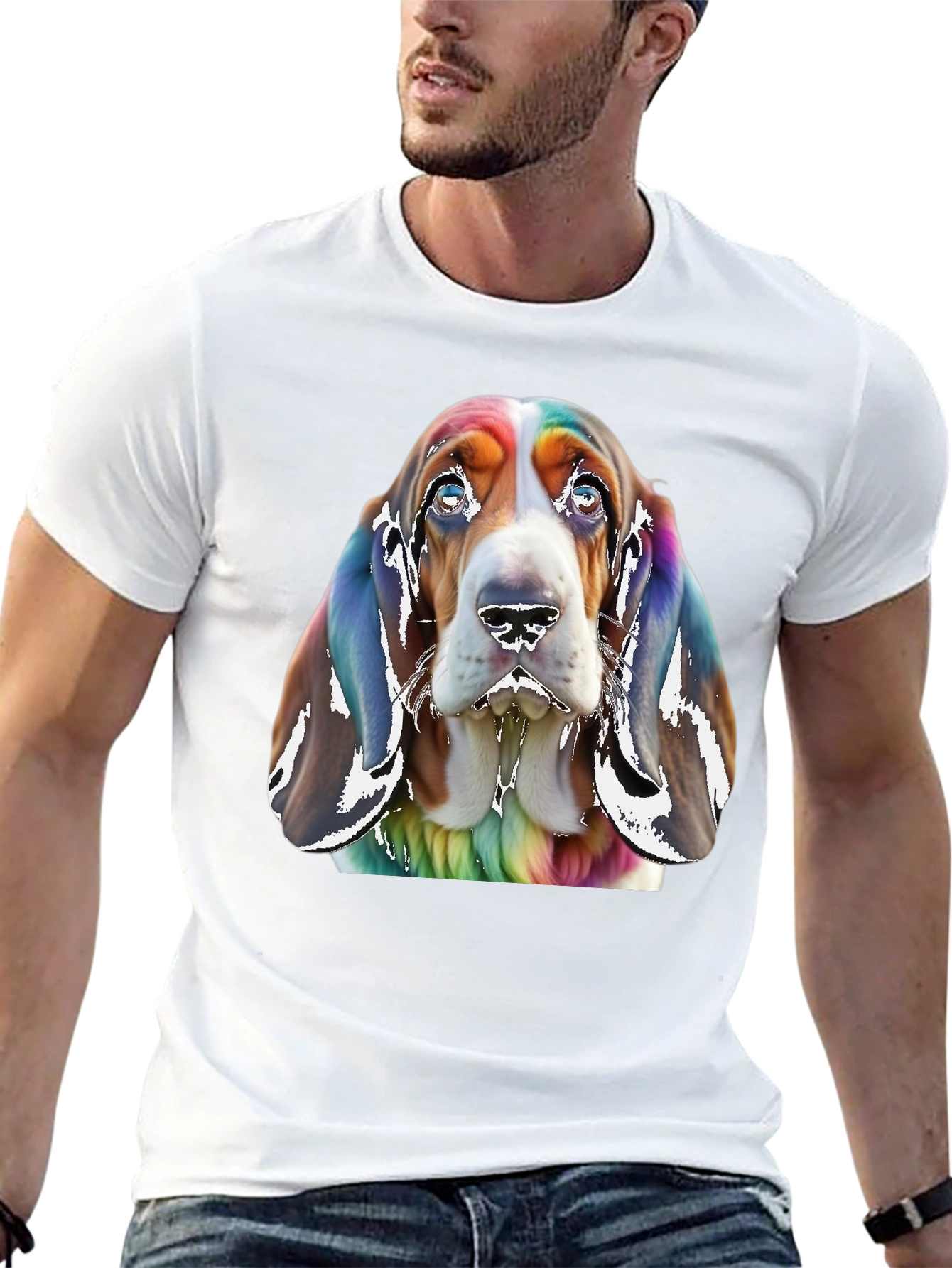 Basset Hound Rainbow T-Shirt