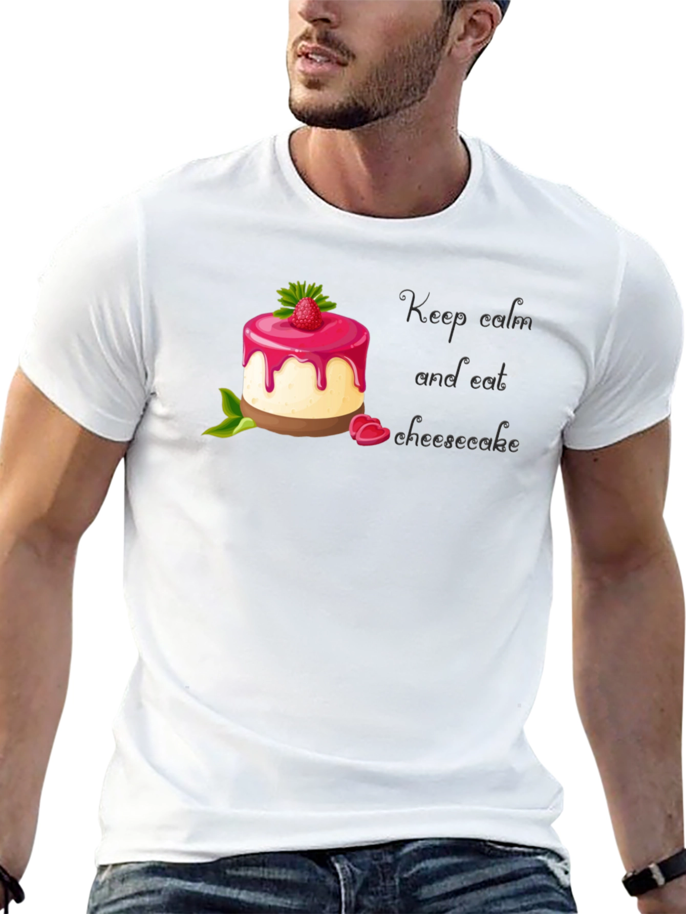 Keep Calm and Eat Cheesecake Black T-Shirt