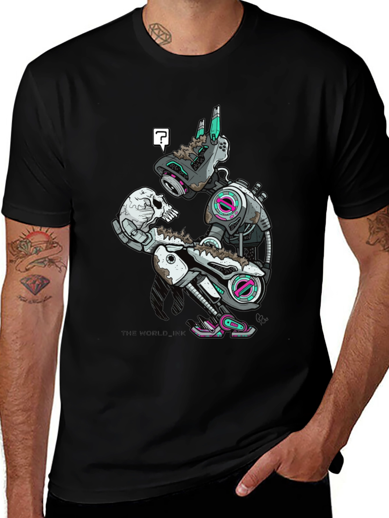 Robot Skull T-Shirt - Dark Graphic Tee