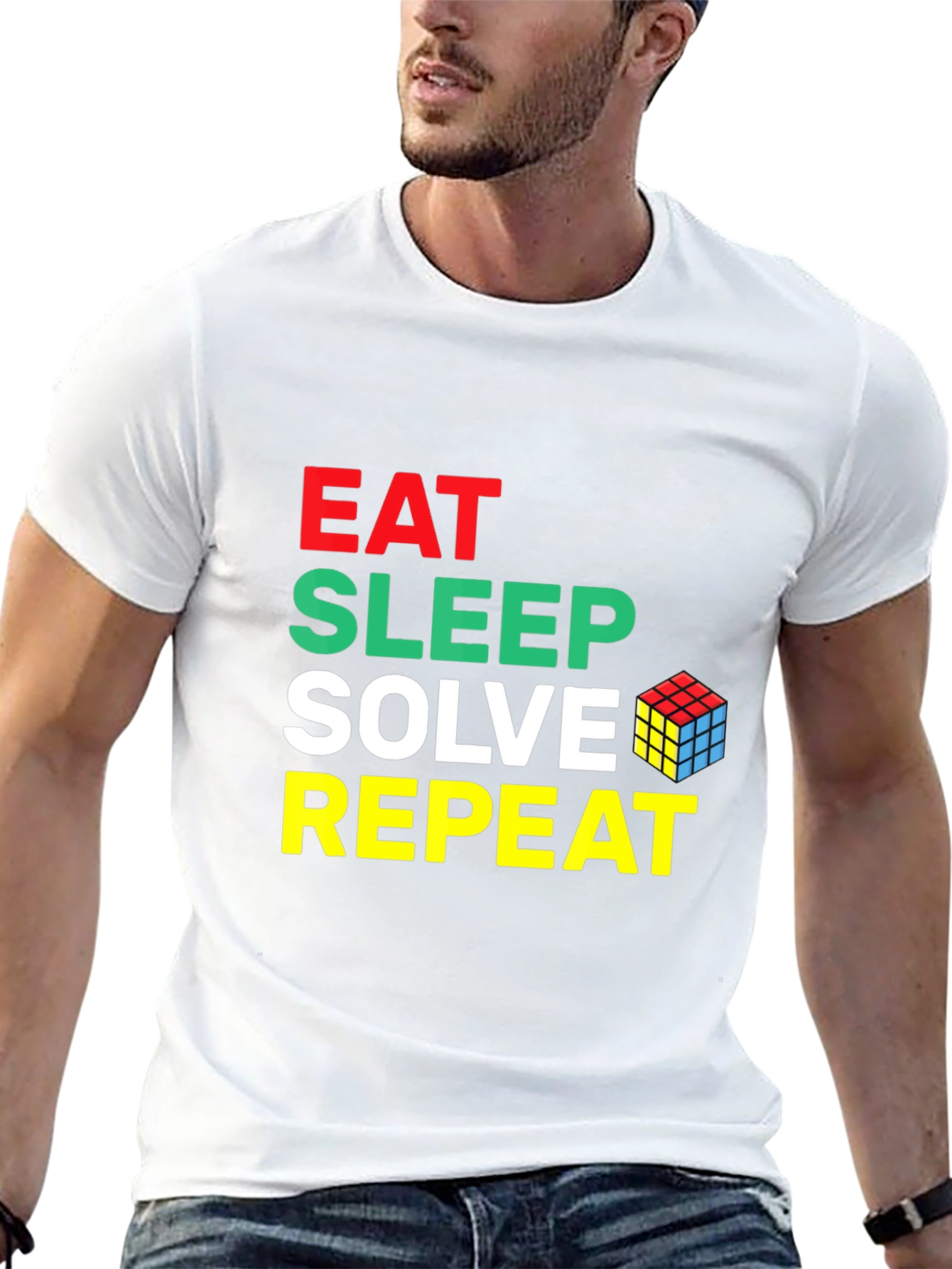 Eat Sleep Solve Repeat Rubiks Cube T-Shirt