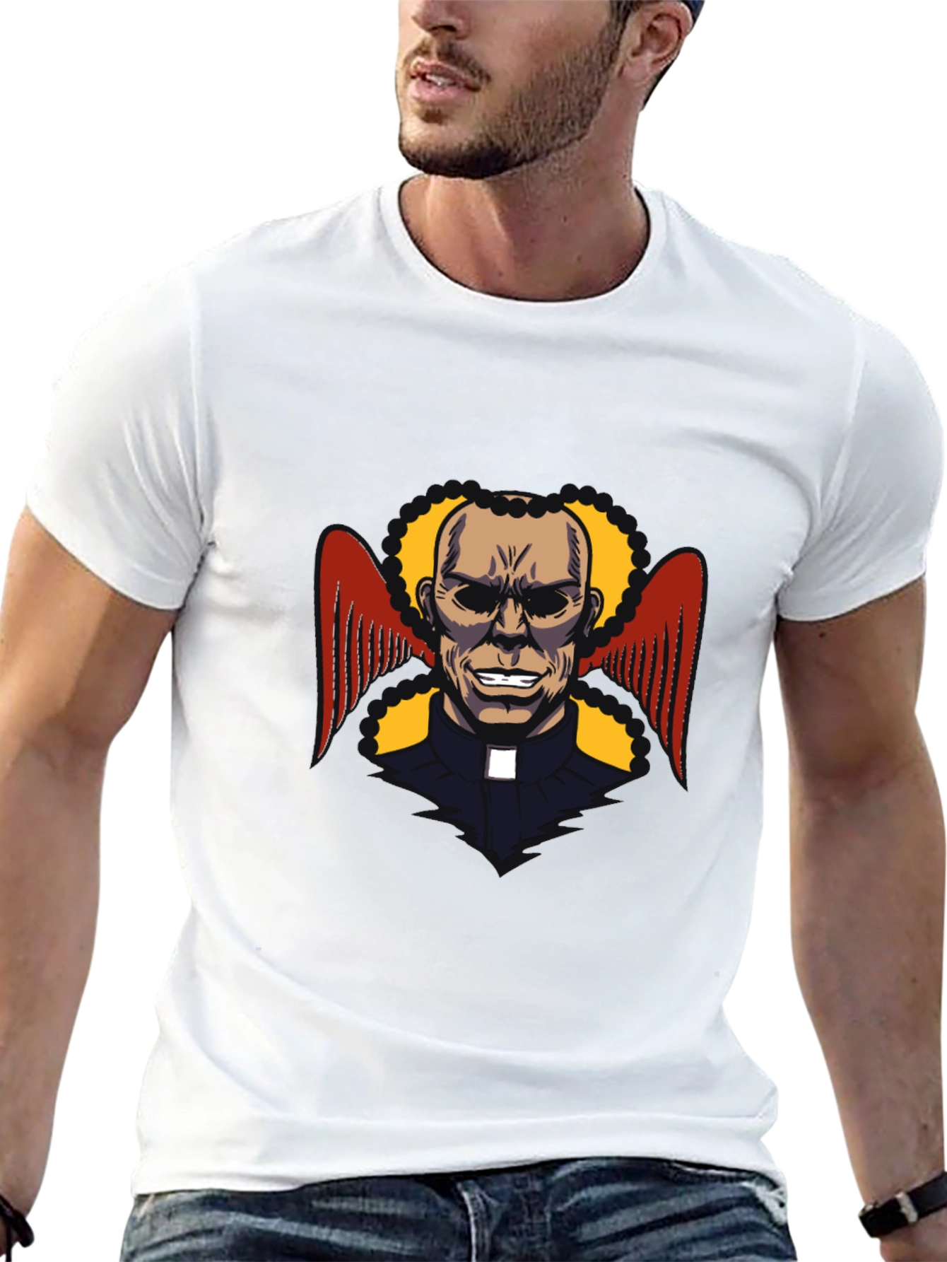 Angel Priest T-Shirt - Dark Humor Graphic Tee