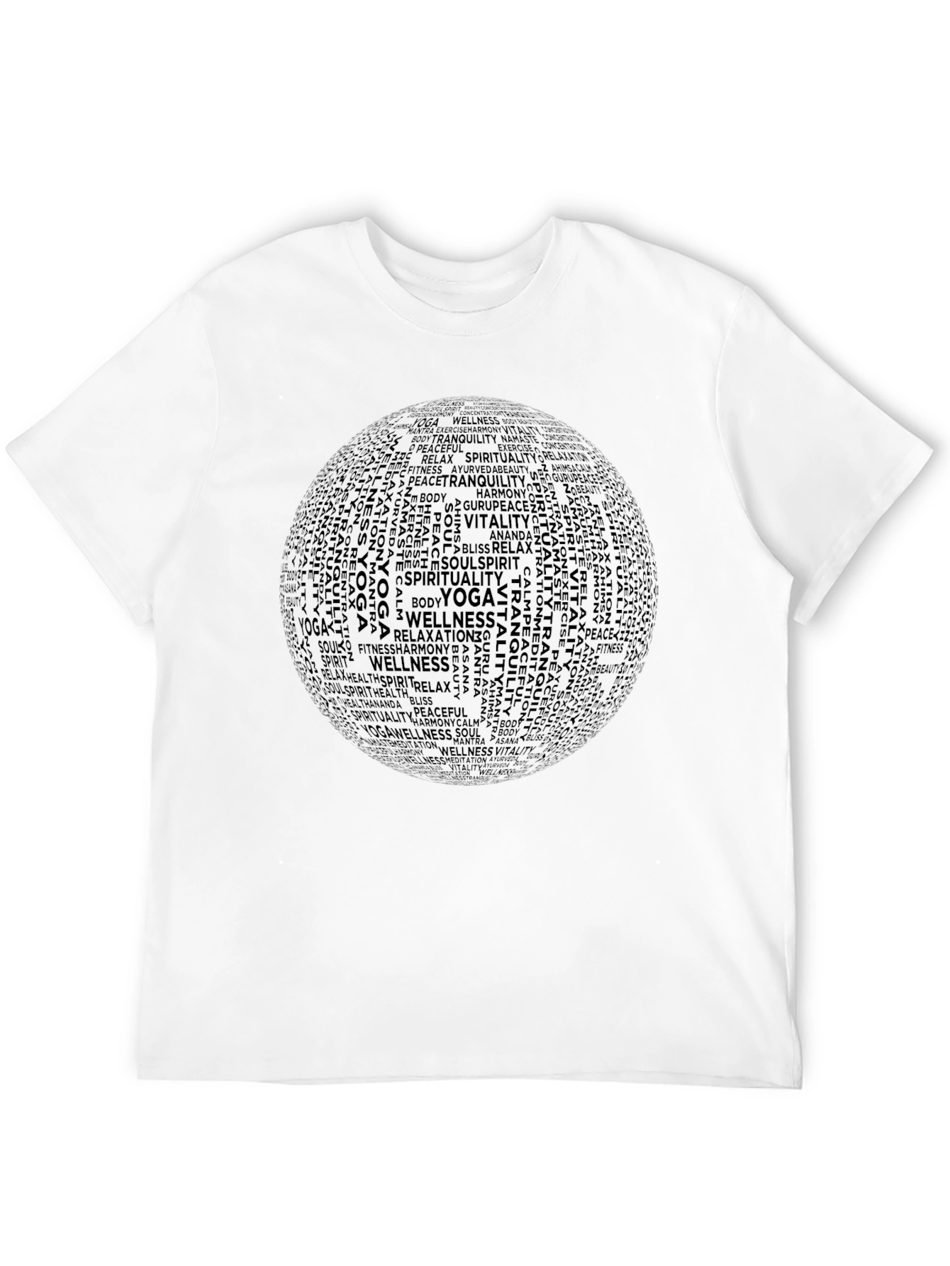 Yoga Wellness Word Art Graphic T-Shirt