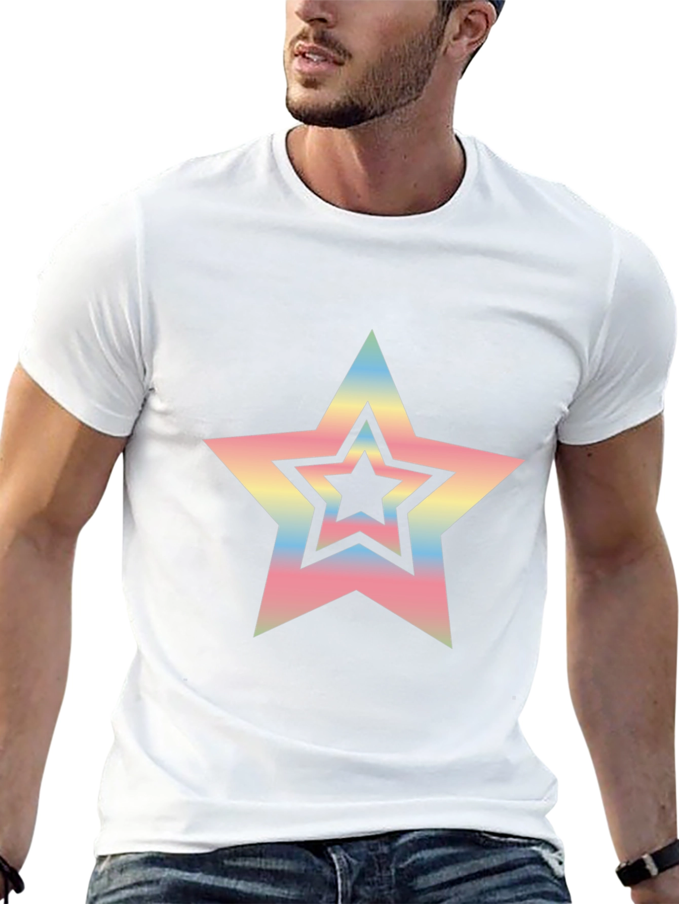 Retro Star Graphic Black T-Shirt