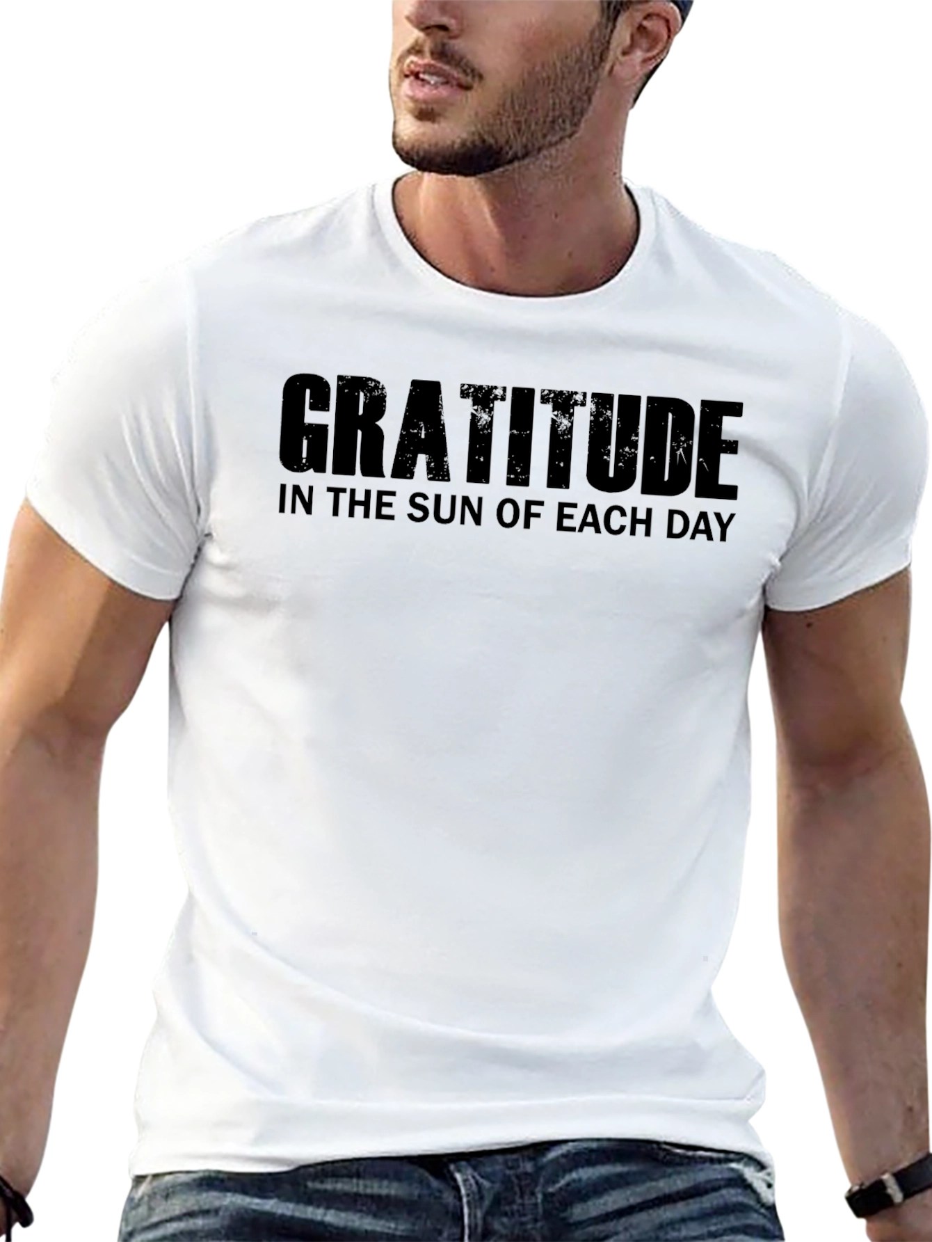 Gratitude T-Shirt - Mens Black Crew Neck Tee
