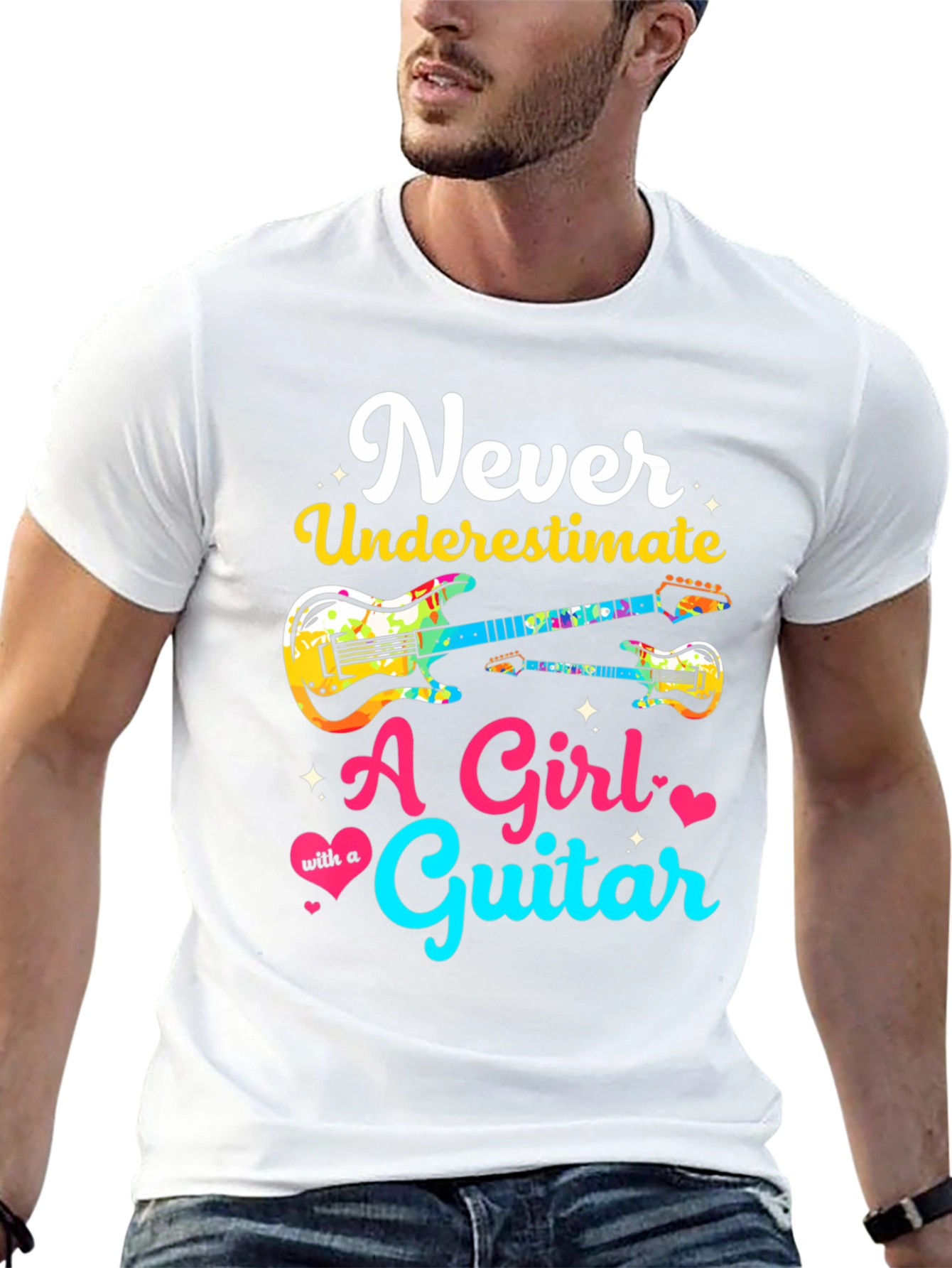 Never Underestimate Guitar Girl T-Shirt