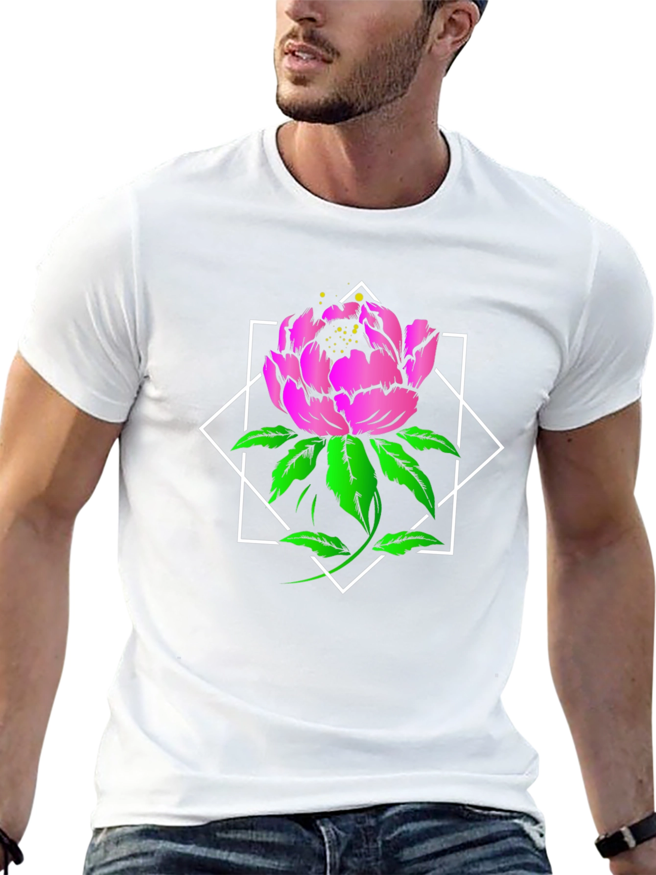 Floral Diamond Graphic Tee - Bold & Stylish