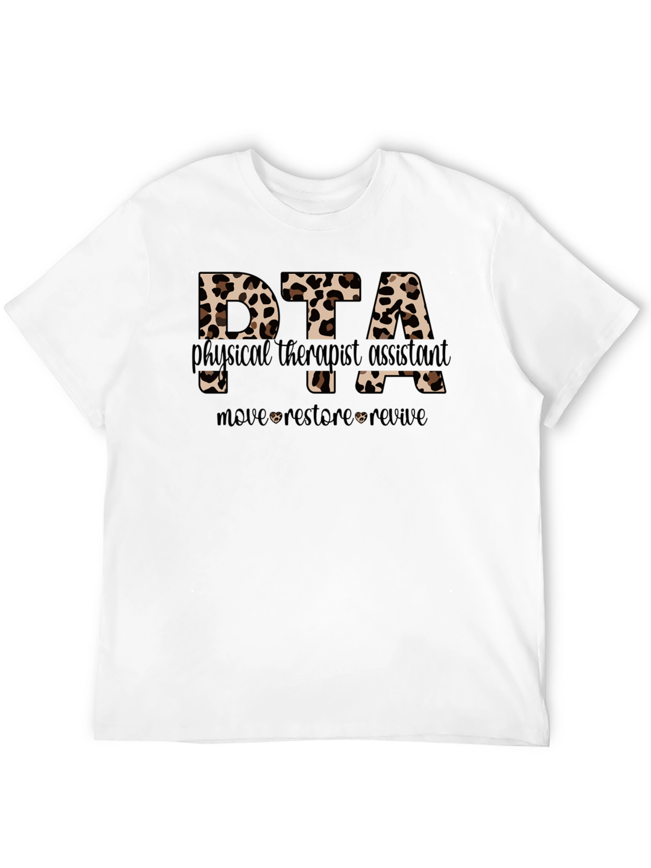 DTA Physical Therapist Assistant Leopard Print T-Shirt